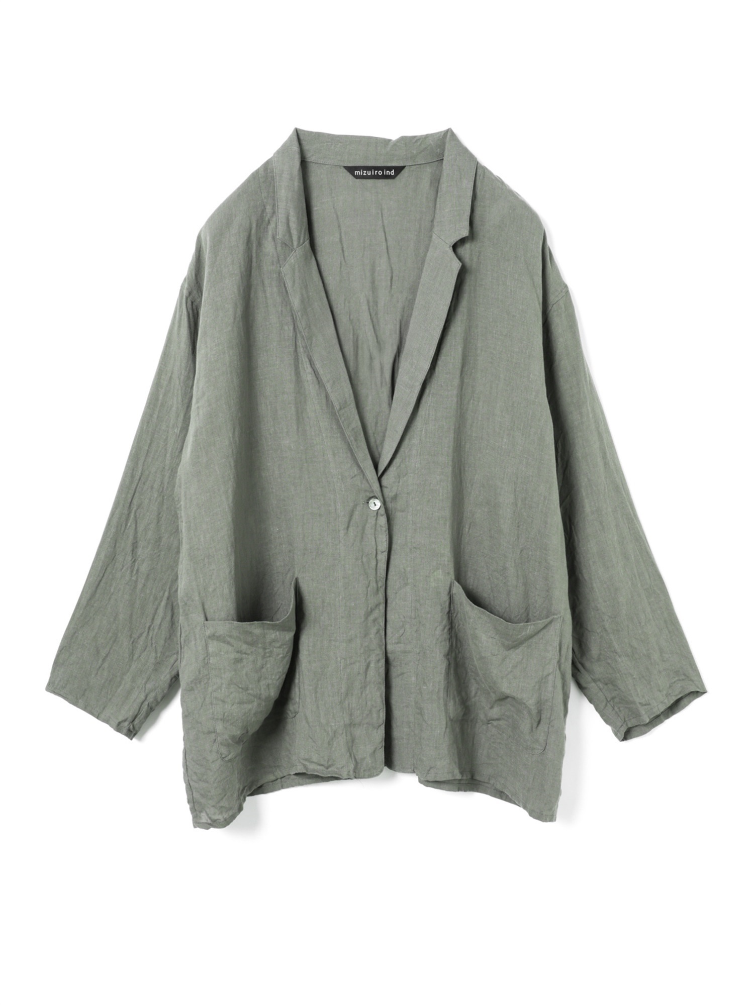 linen wide shirt JK | 2-230116(d.gray 92A-Free)