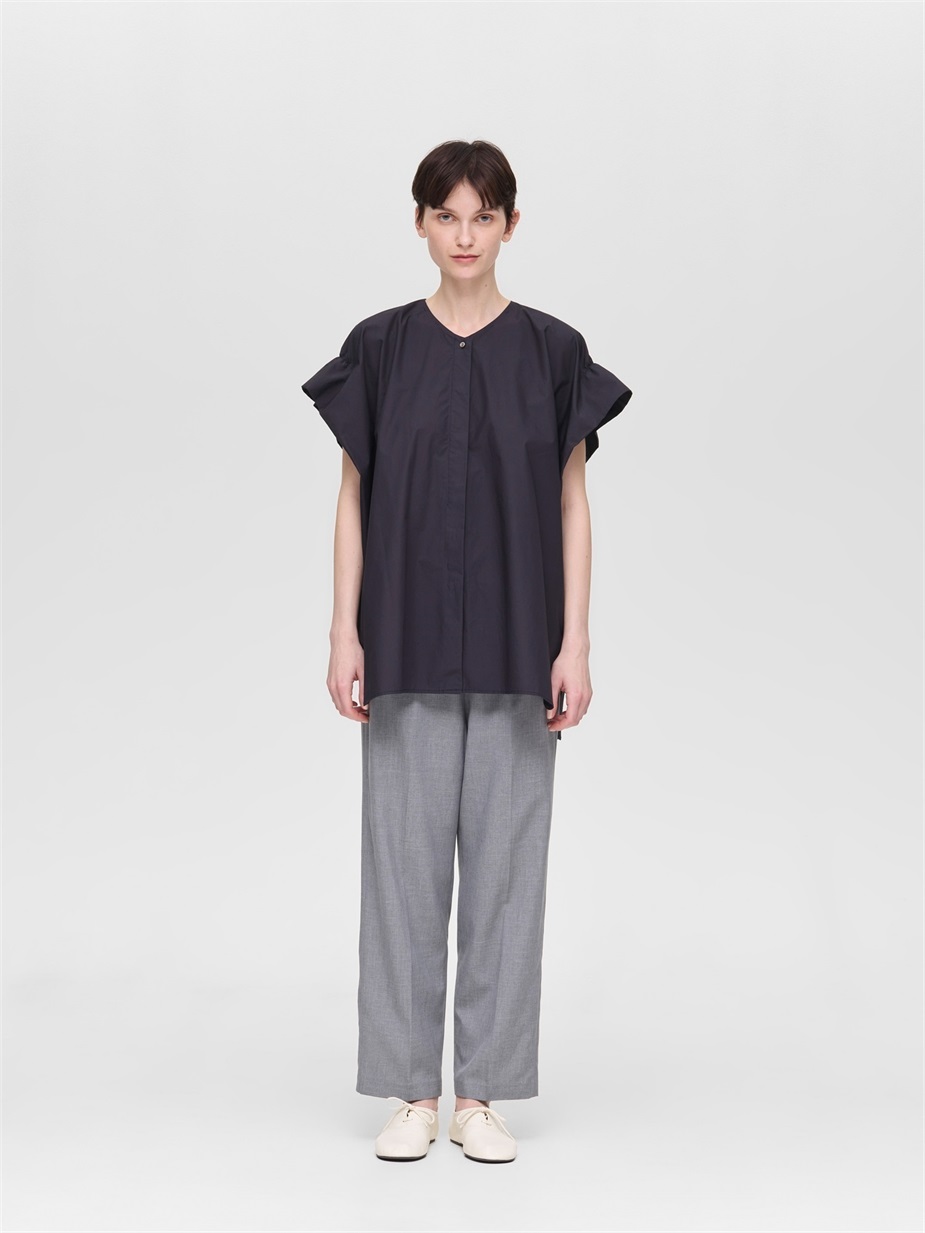 V neck wide tunic shirt | 2-230118