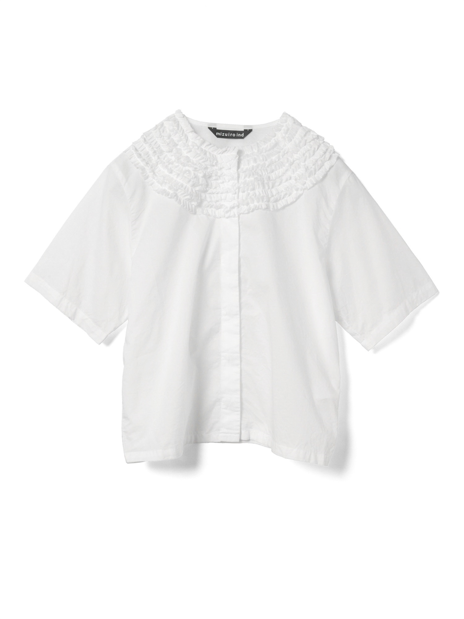 frill design crew neck shirt | 2-230119(off white 11-Free)