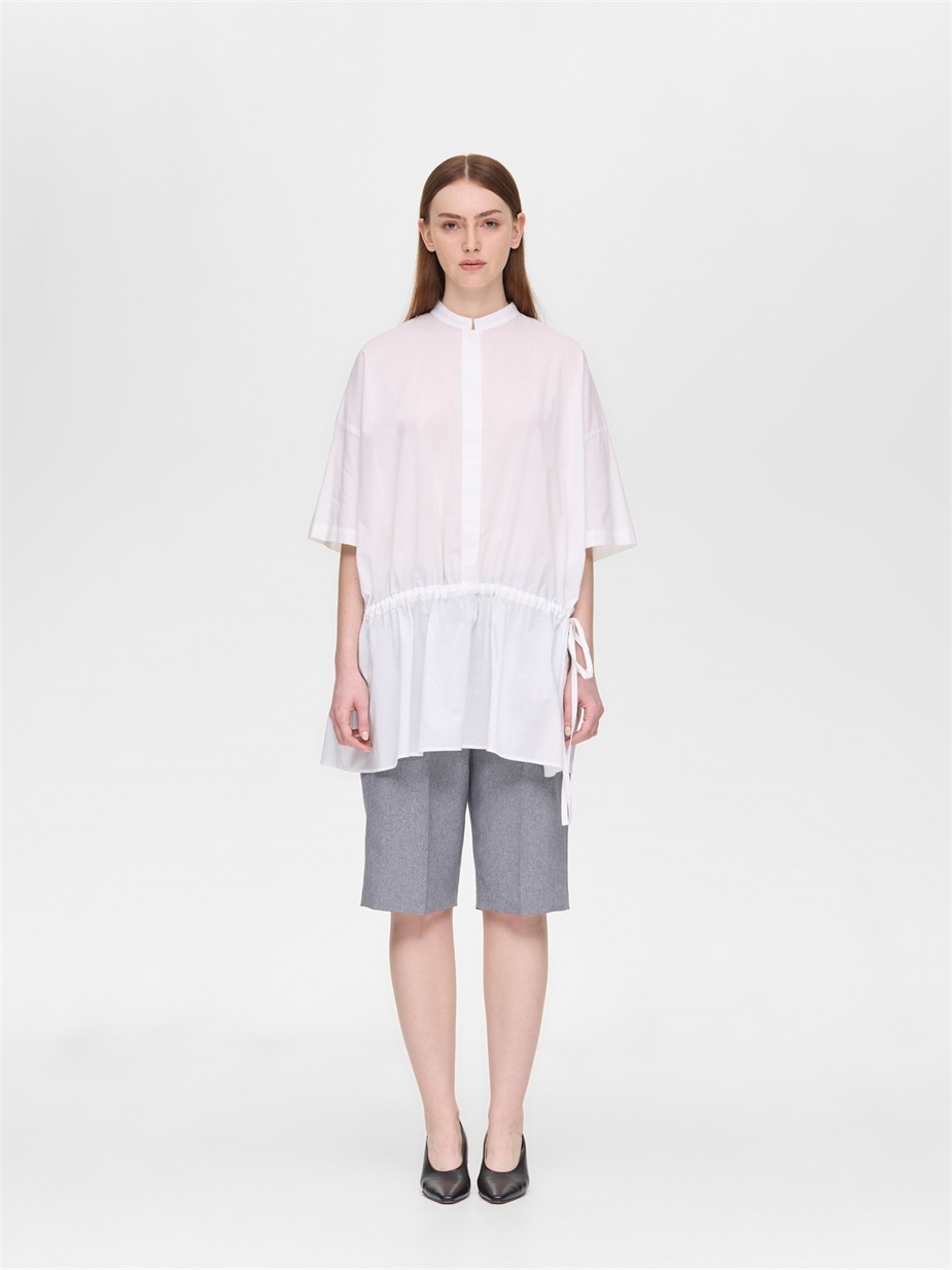 waist gather P/O shirt | 2-230120