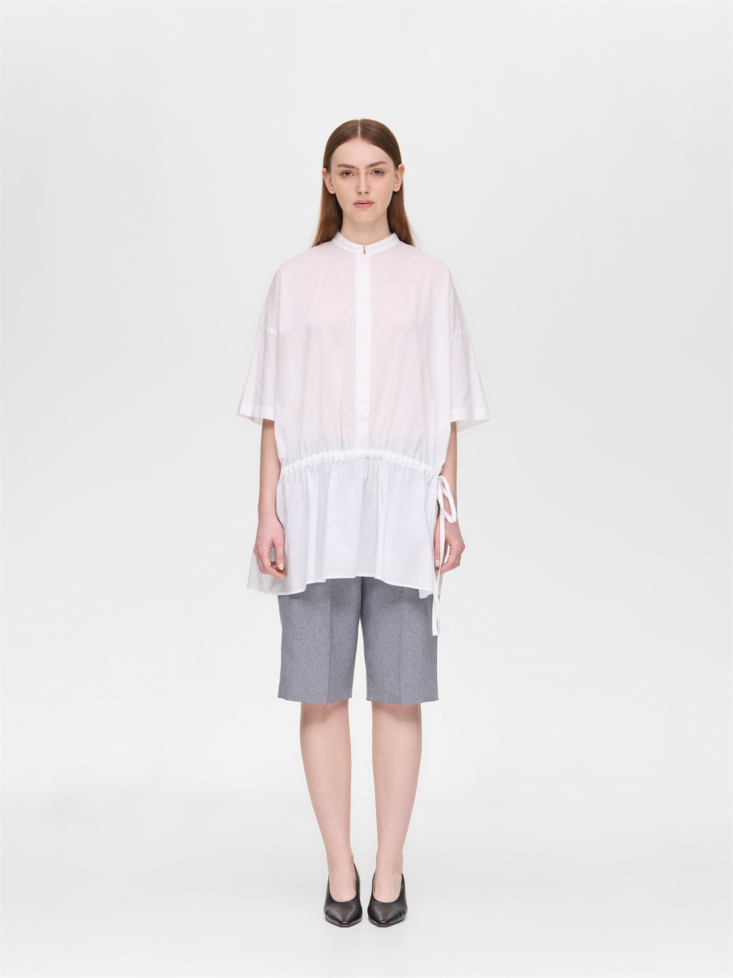 waist gather P/O shirt | 2-230120