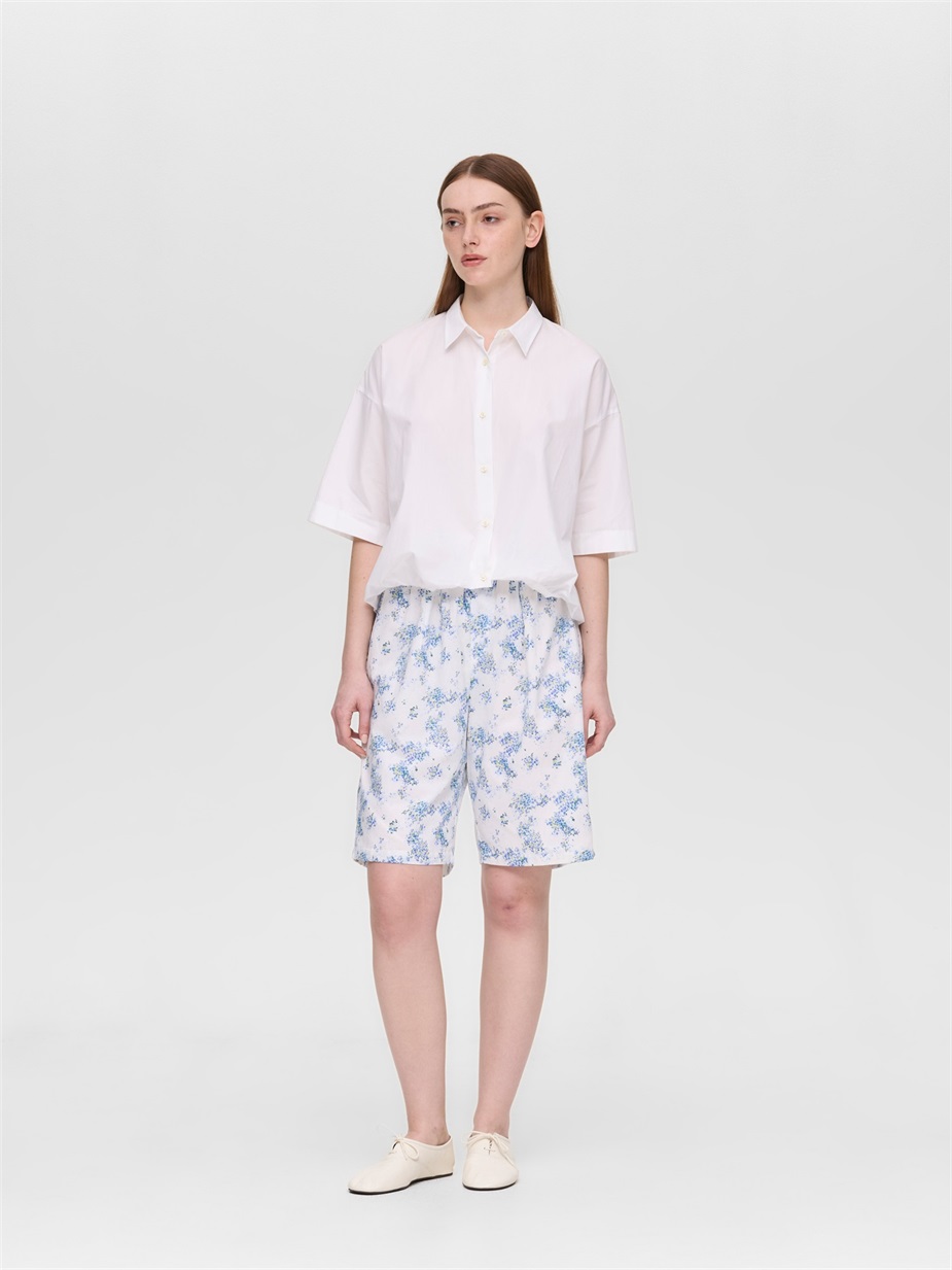 half slv ballon shirt | 2-230128A