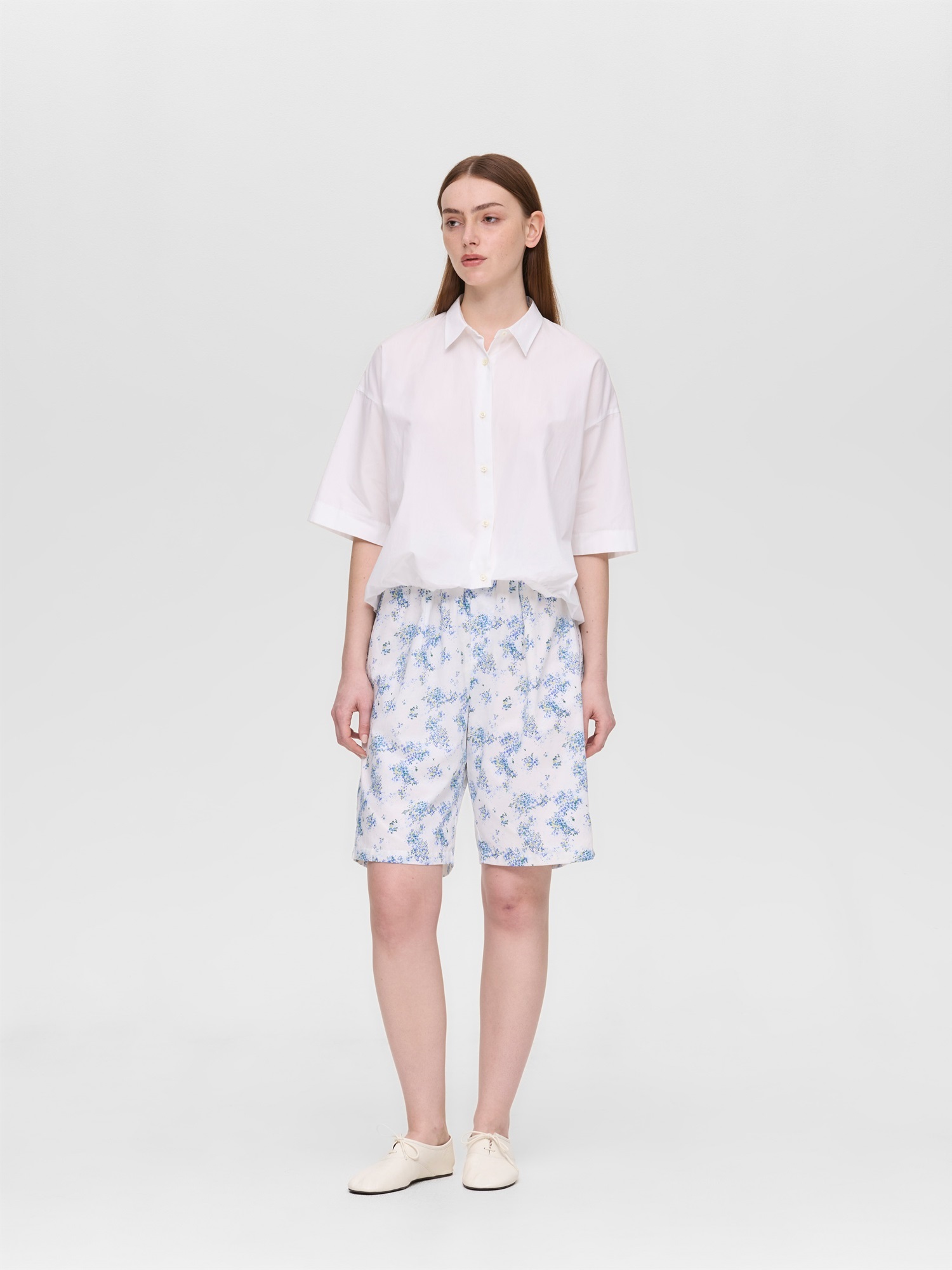 half slv ballon shirt | 2-230128A