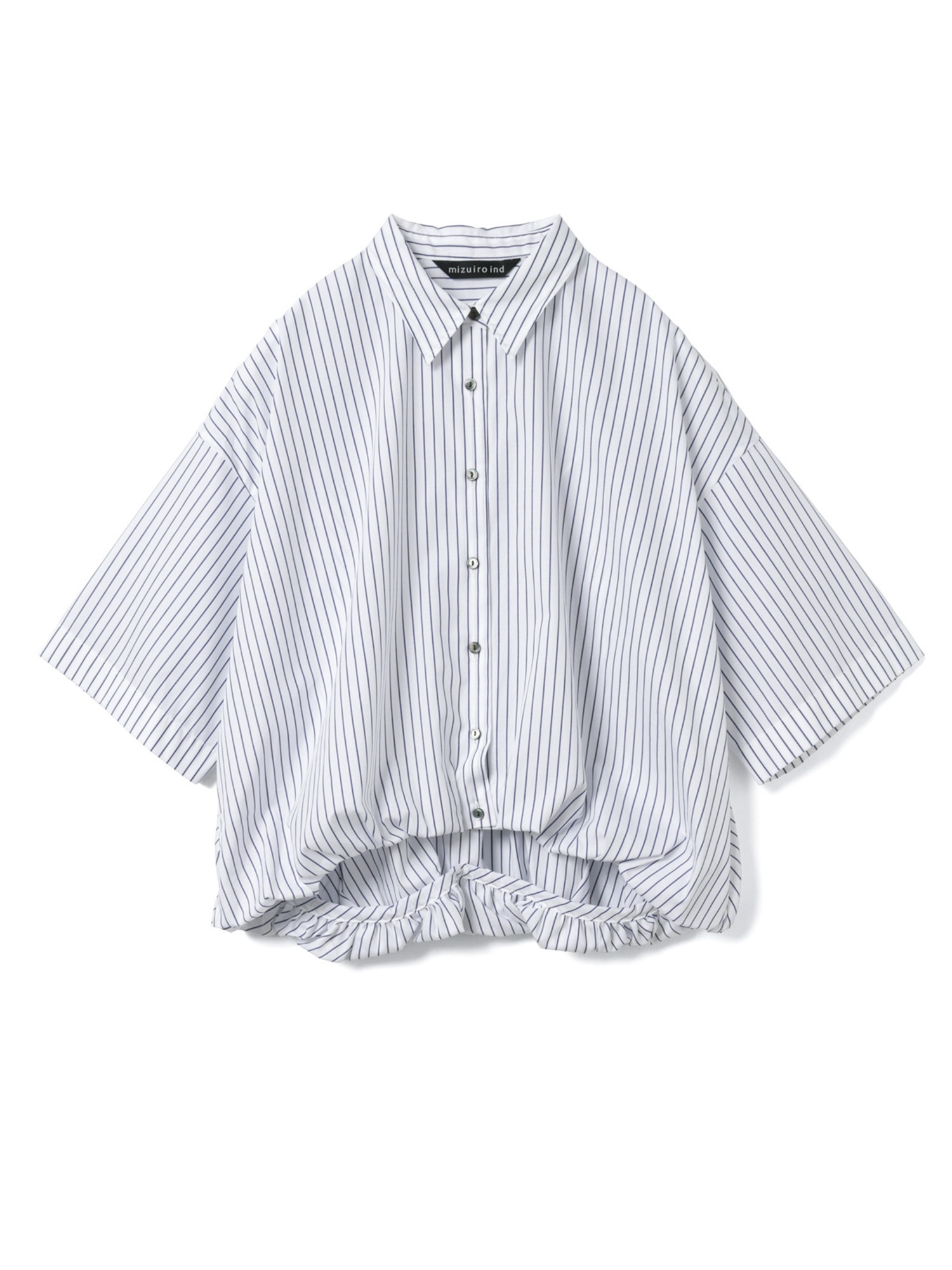 stripe half slv ballon shirt | 2-230129(off white 11-Free)