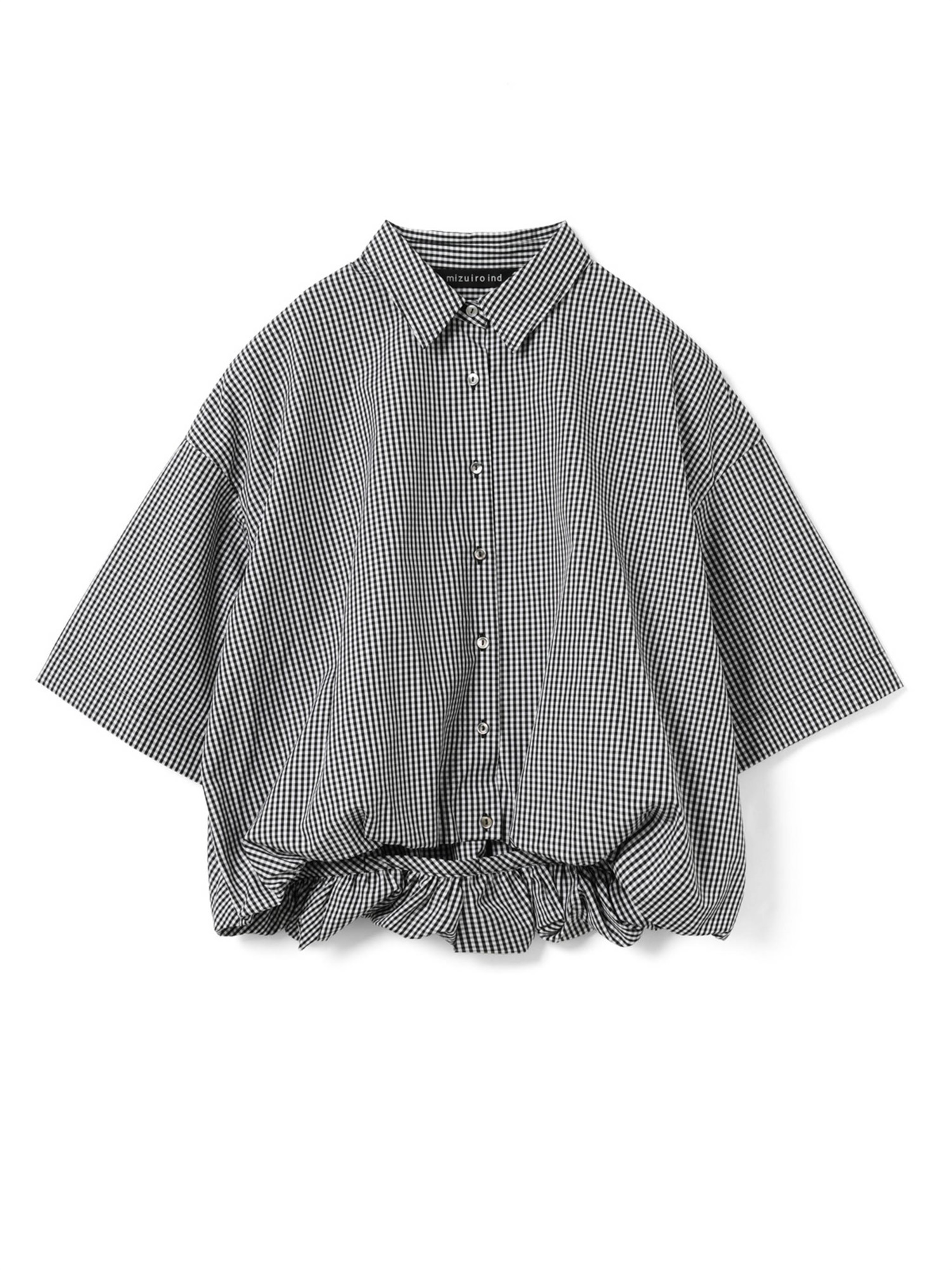 stripe half slv ballon shirt | 2-230129(black 99A-Free)