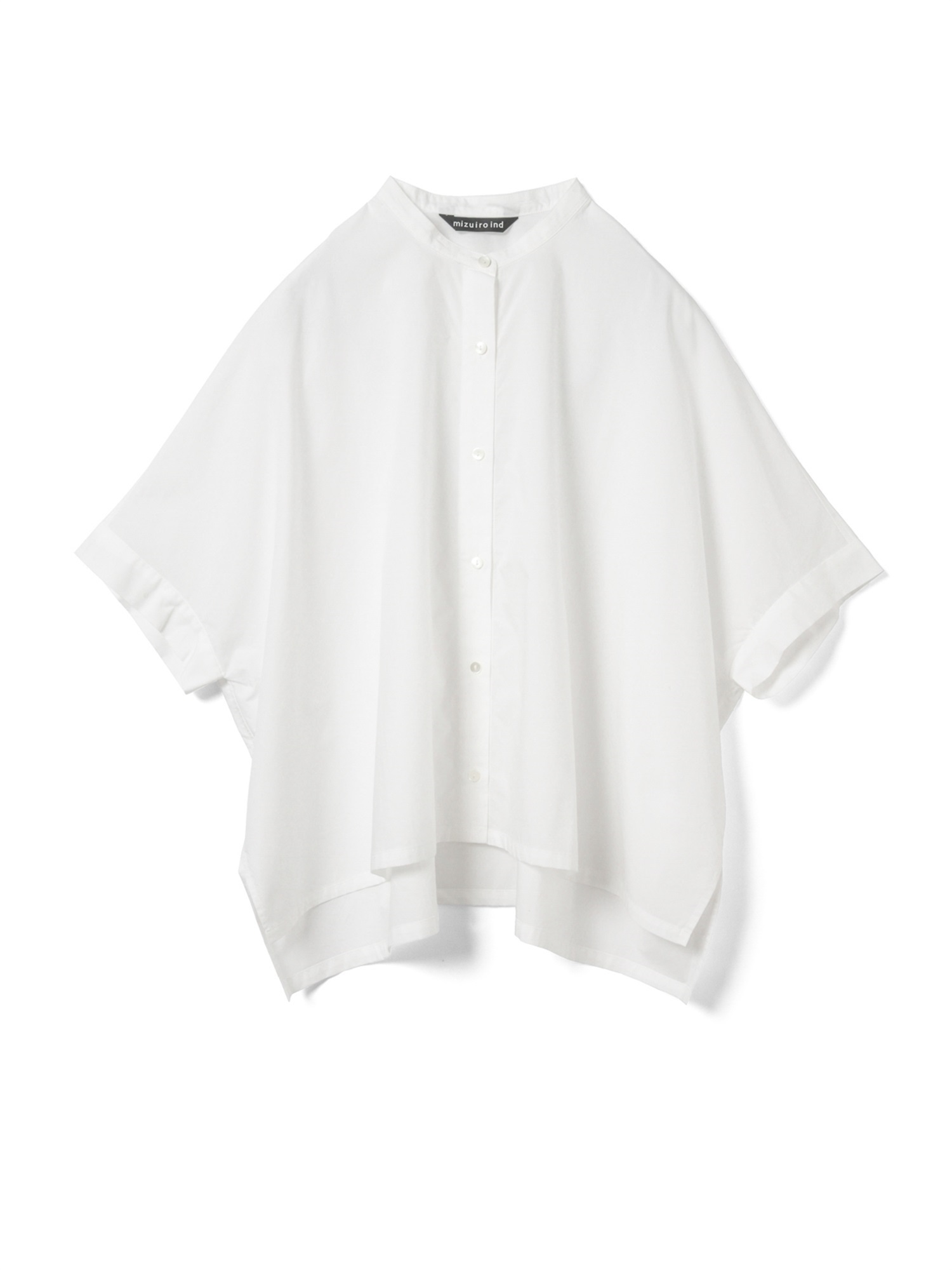 half slv stand collar wide shirt | 2-230132(off white 11-Free)