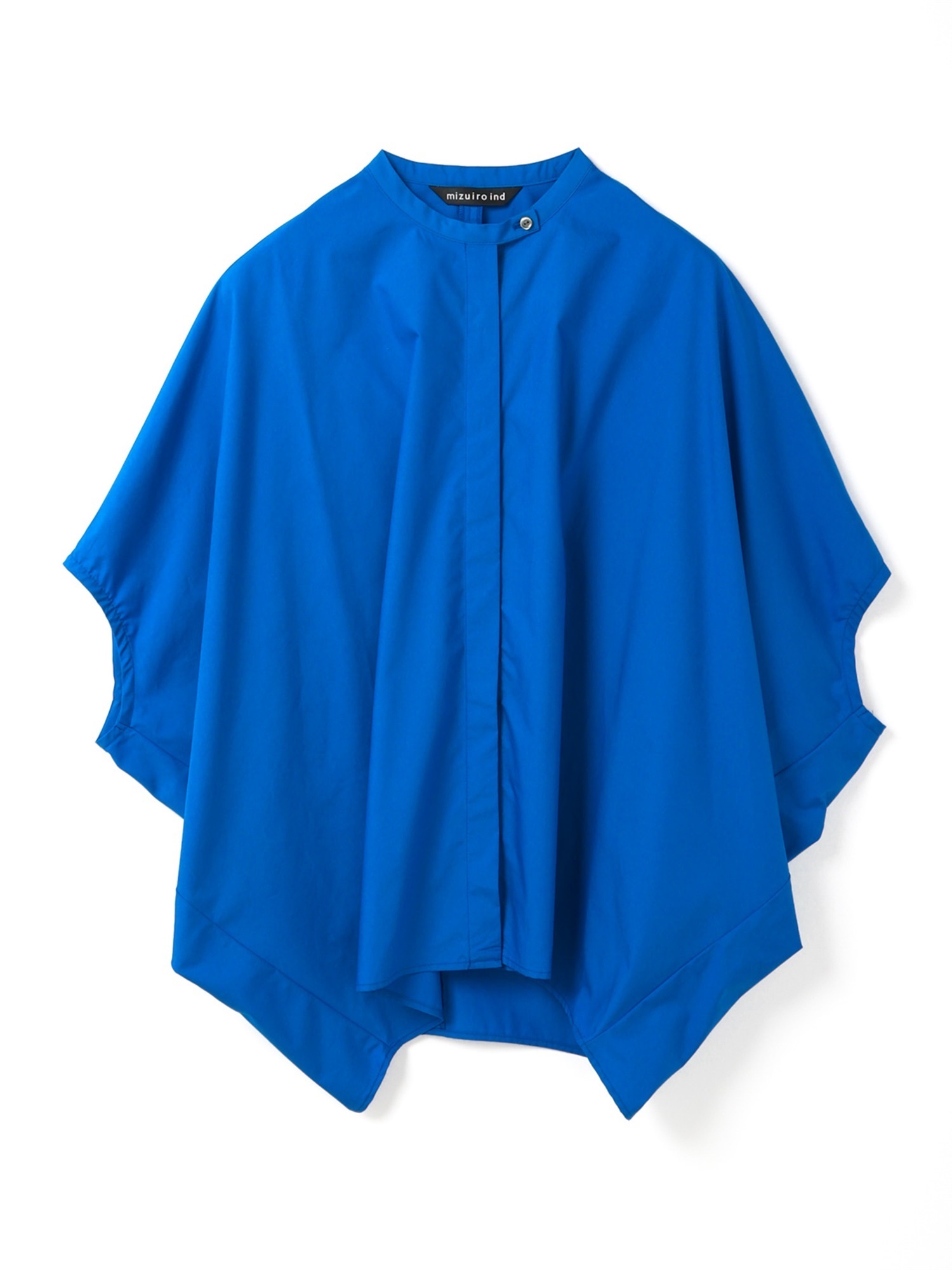 stand collar cocoon shirt | 2-230133(blue 31-Free)
