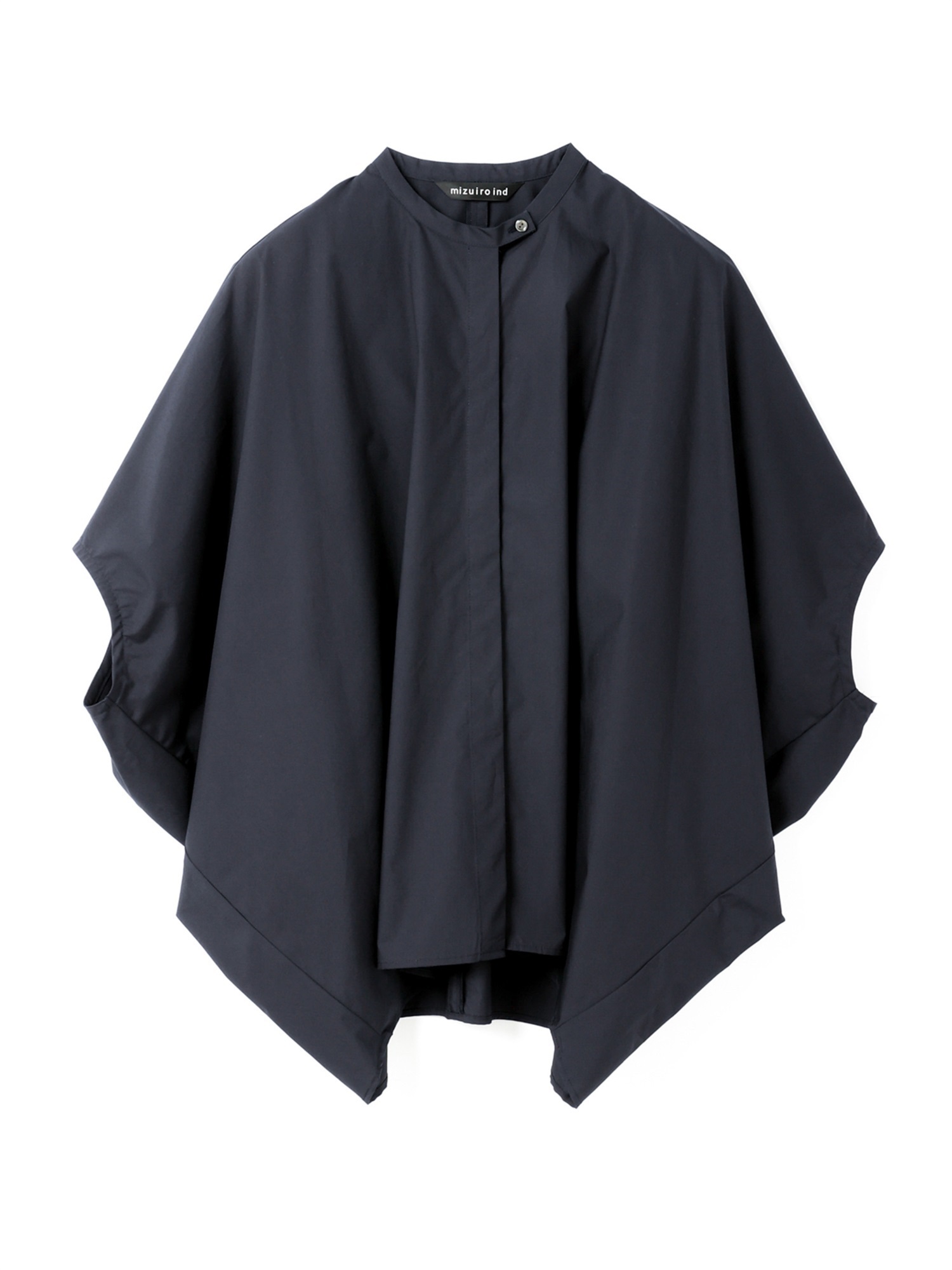 stand collar cocoon shirt | 2-230133(navy 77-Free)