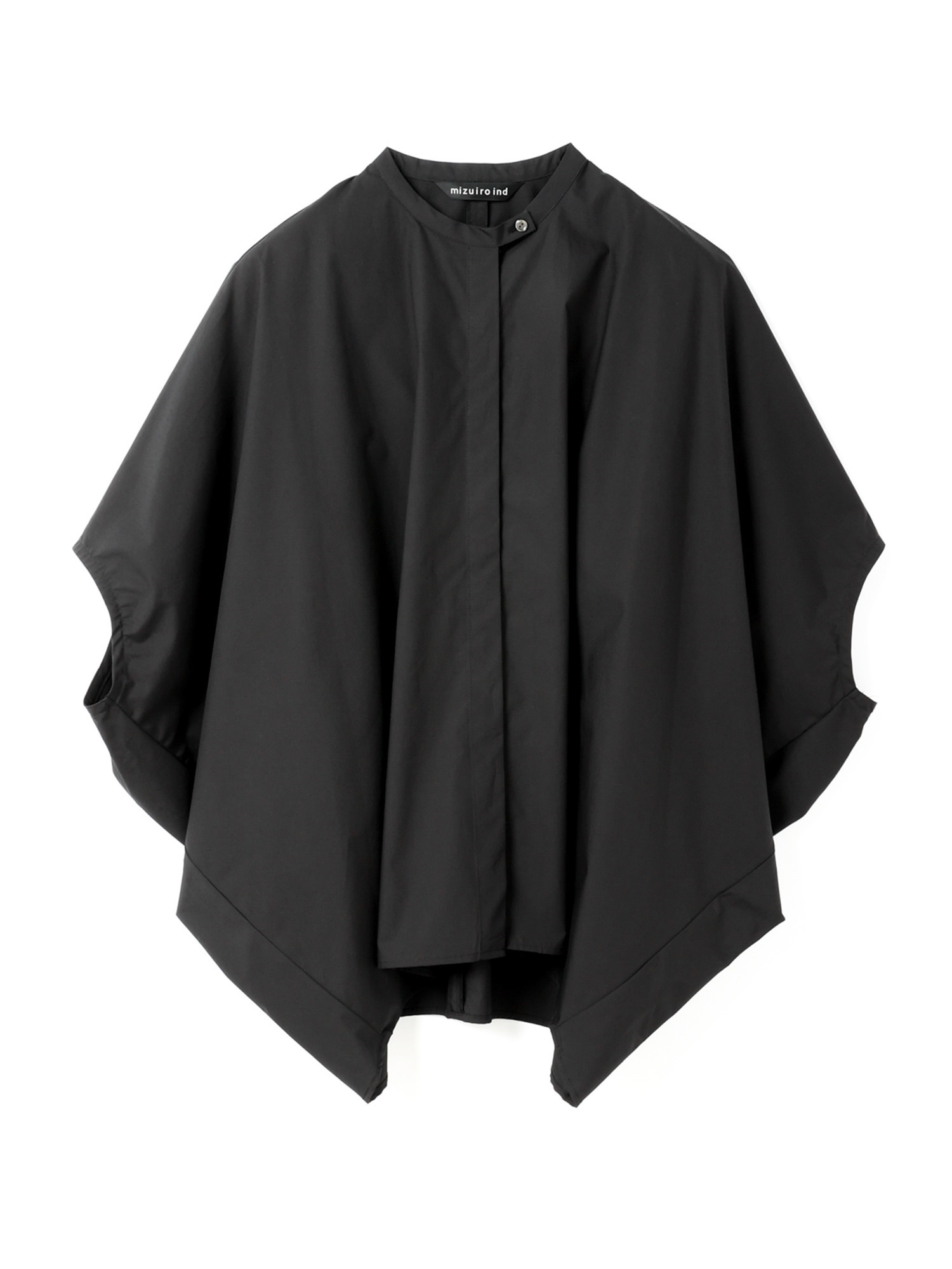 stand collar cocoon shirt | 2-230133(black 99-Free)