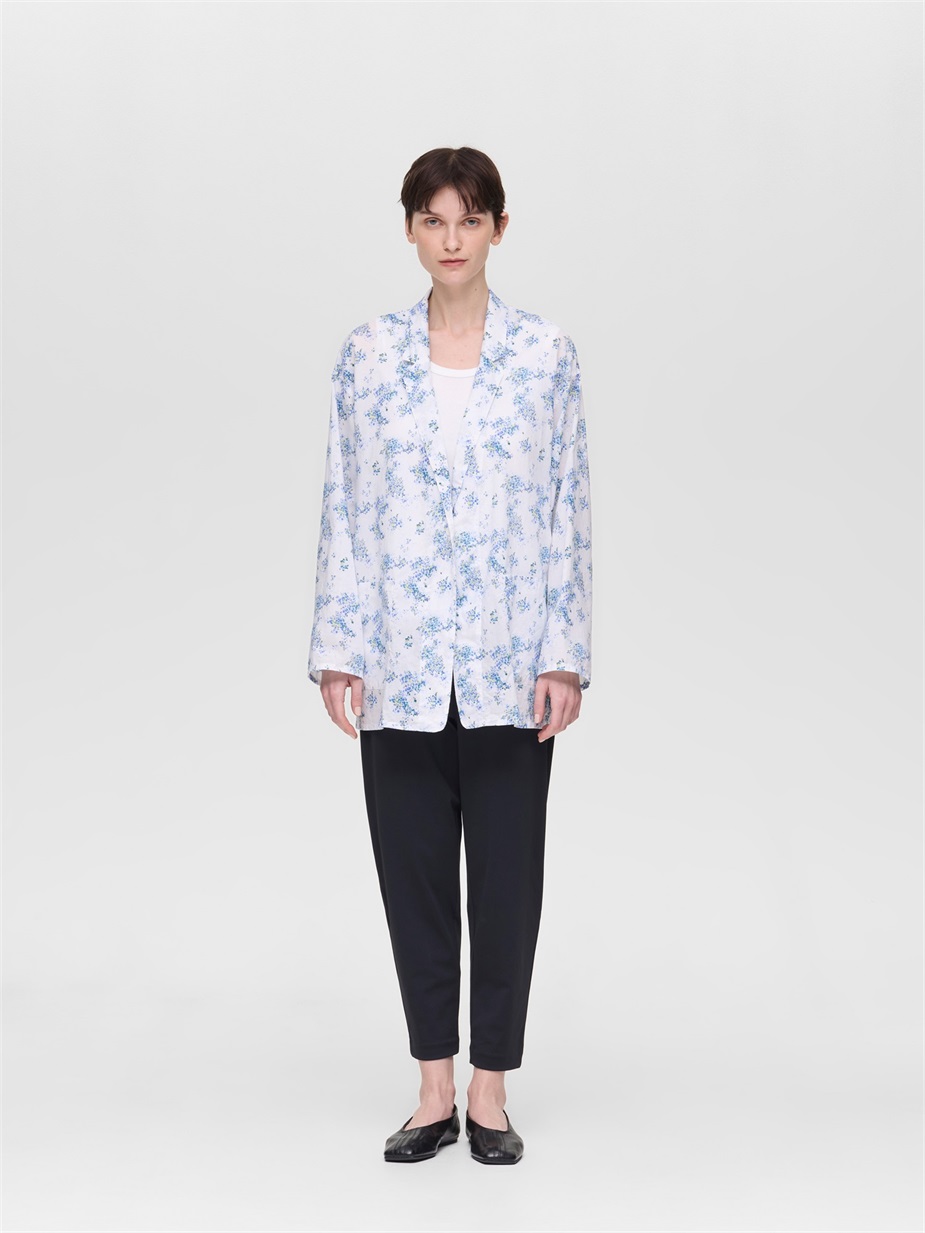 flower print wide shirt JK | 2-230137