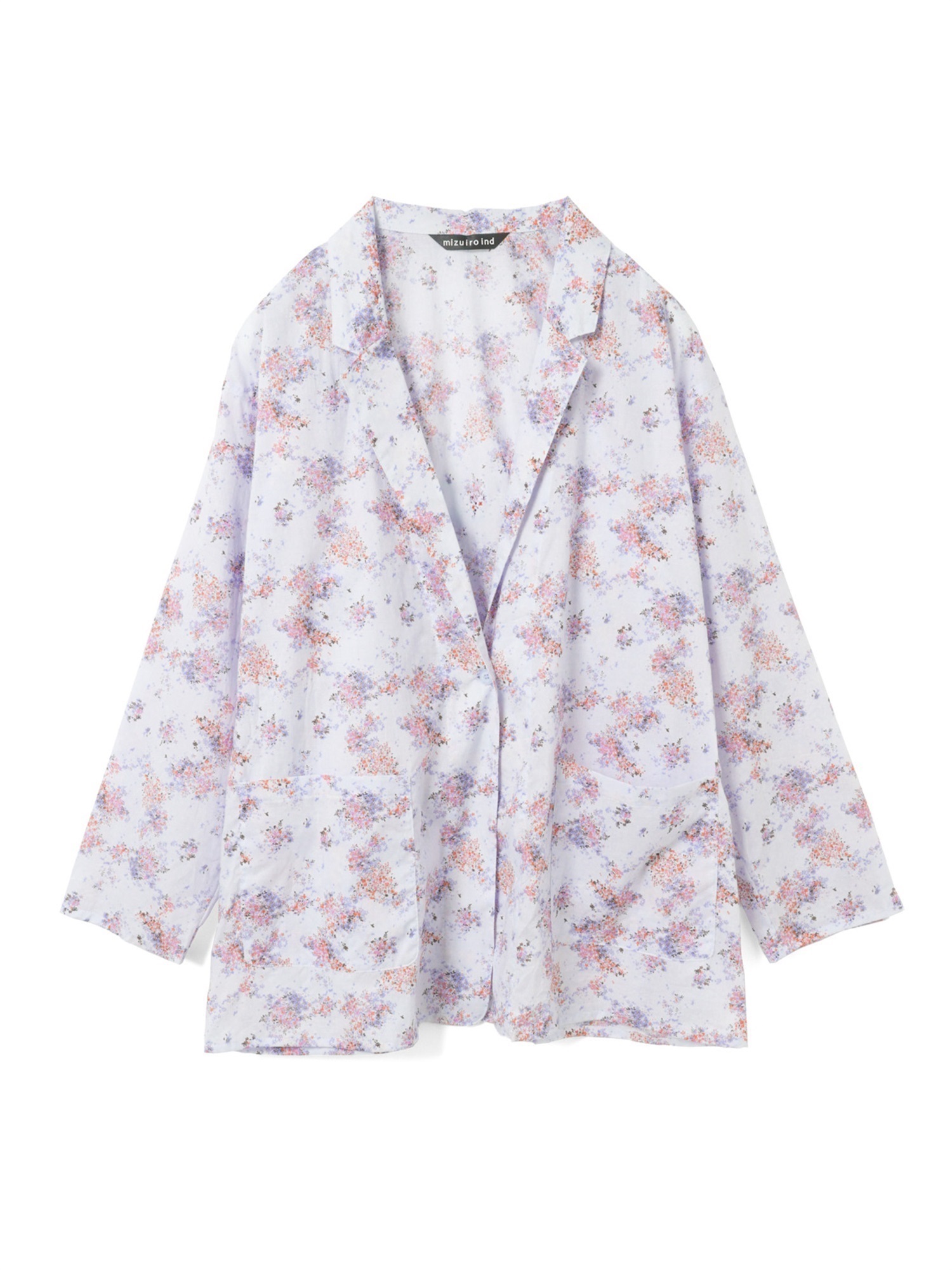 flower print wide shirt JK | 2-230137(l.blue 30-Free)