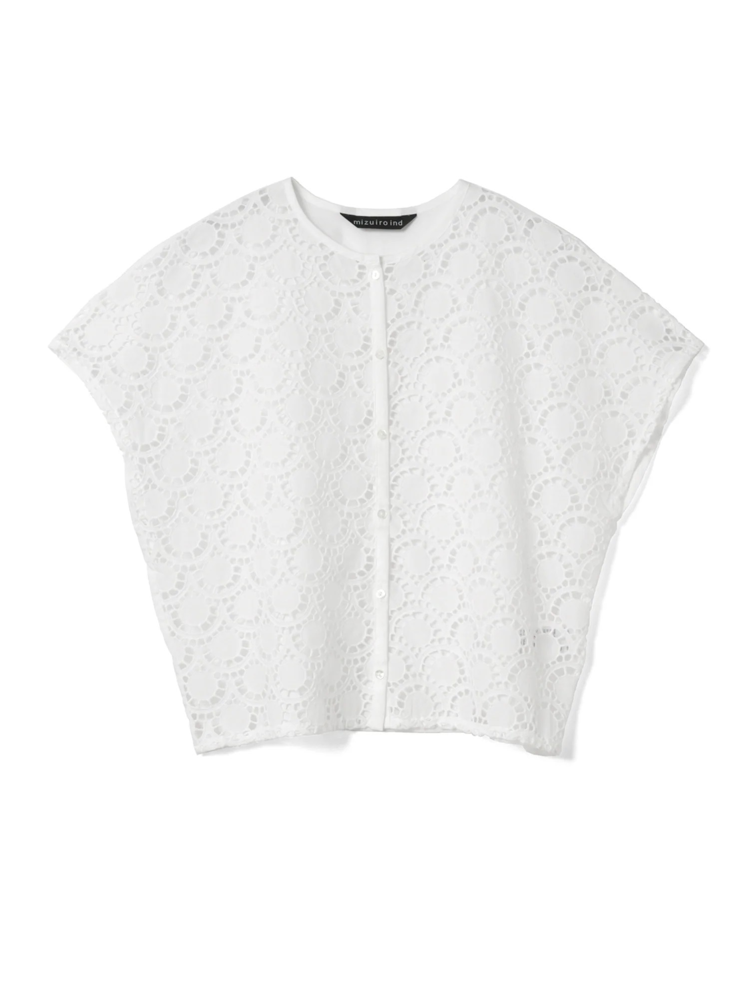 lace combi crew neck shirt | 2-230142(off white 11-Free)