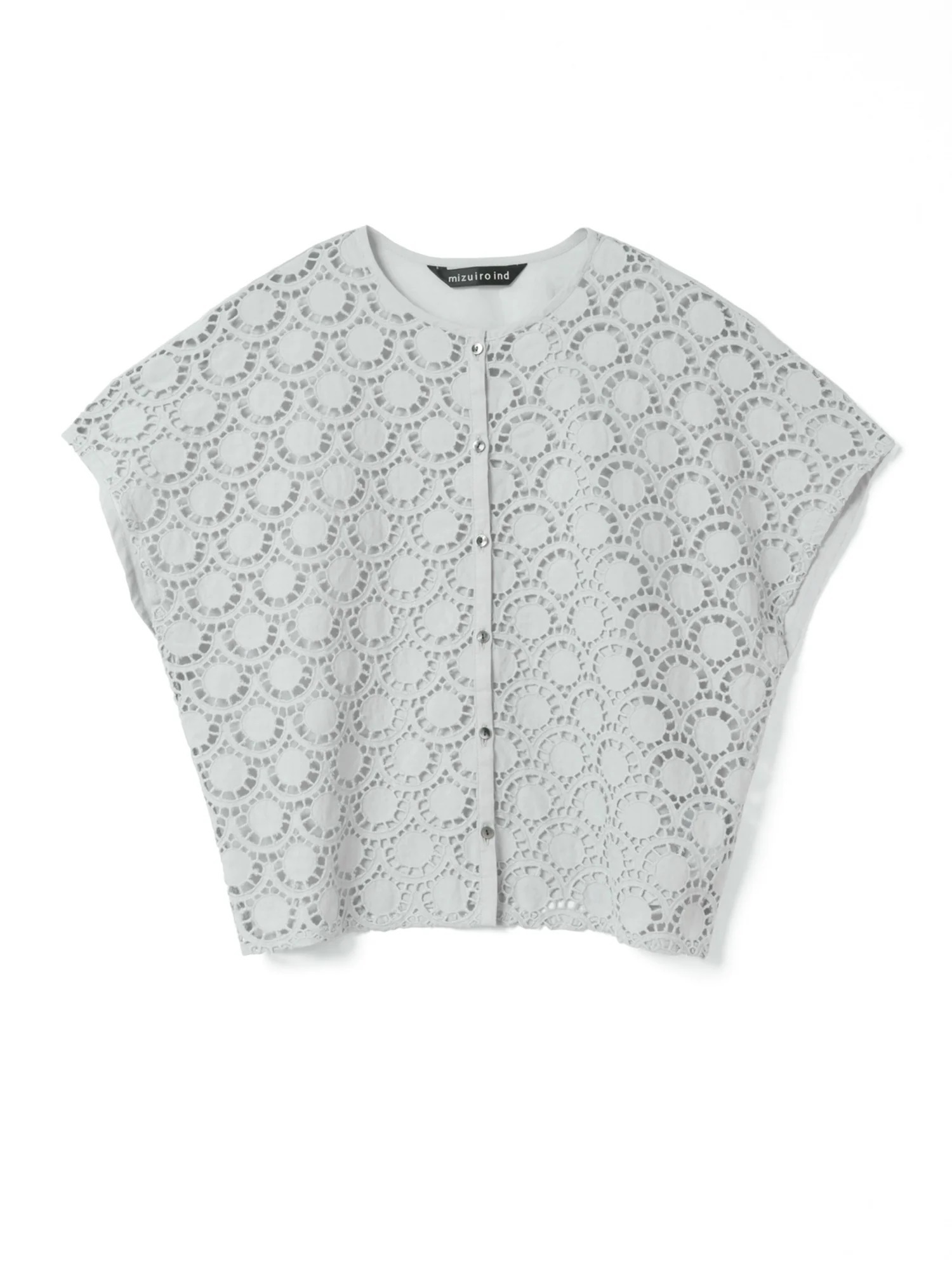 lace combi crew neck shirt | 2-230142(gray 91-Free)