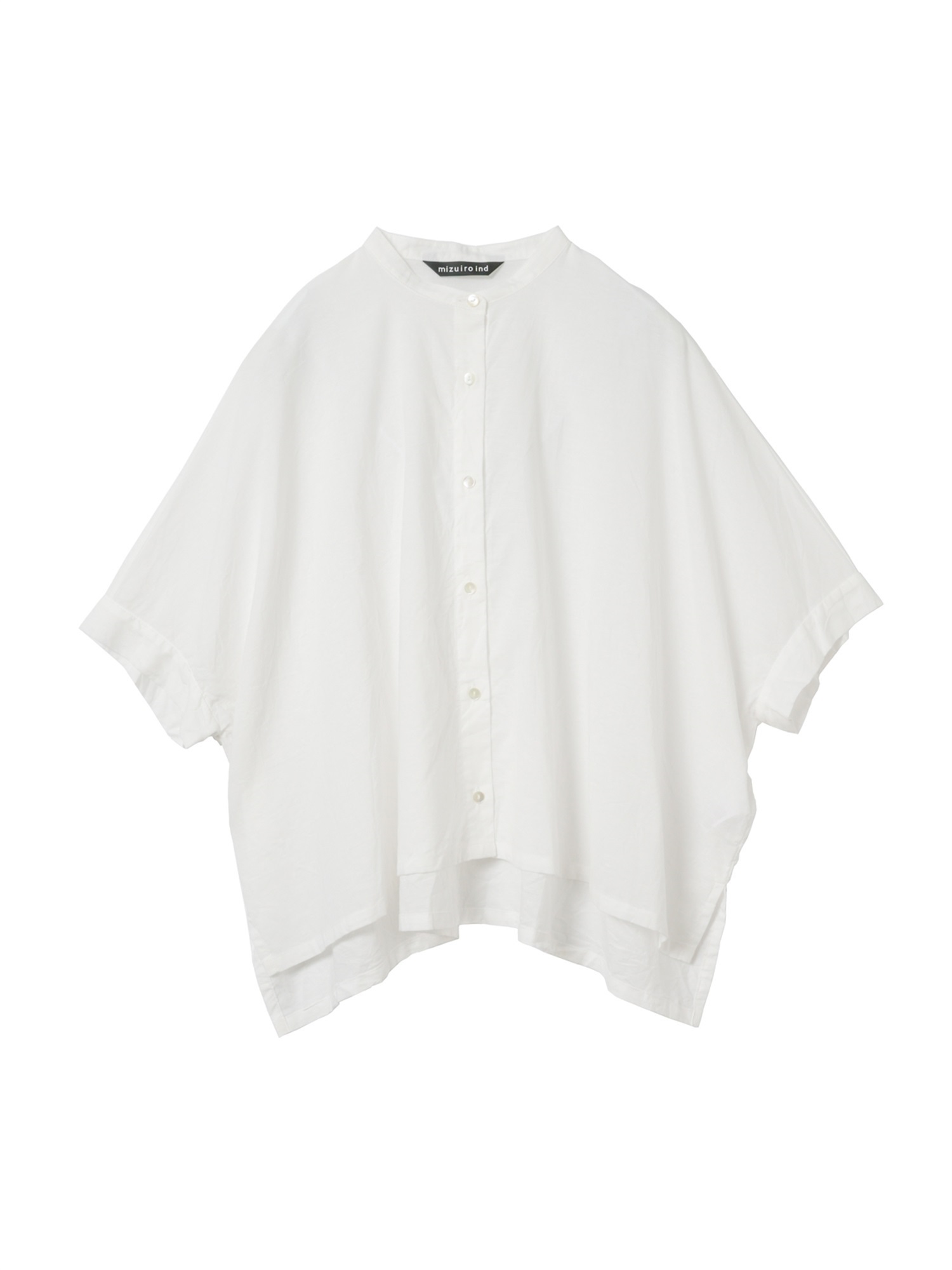 cotton linen stand collar wide shirt | 2-230149(off white 11-Free)