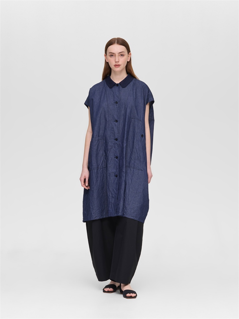 wide denim shirt OP | 2-250103