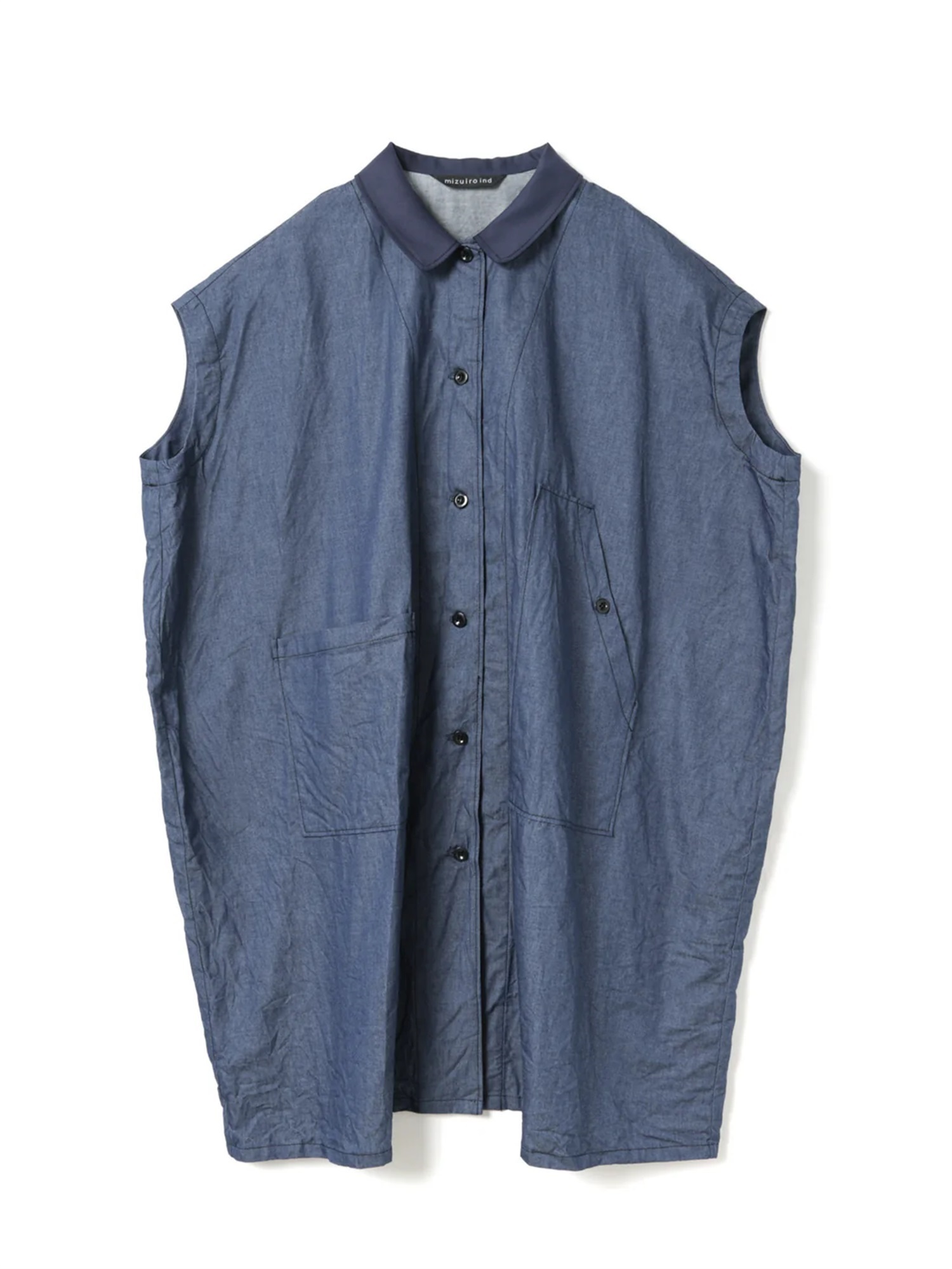 wide denim shirt OP | 2-250103(blue 31-Free)