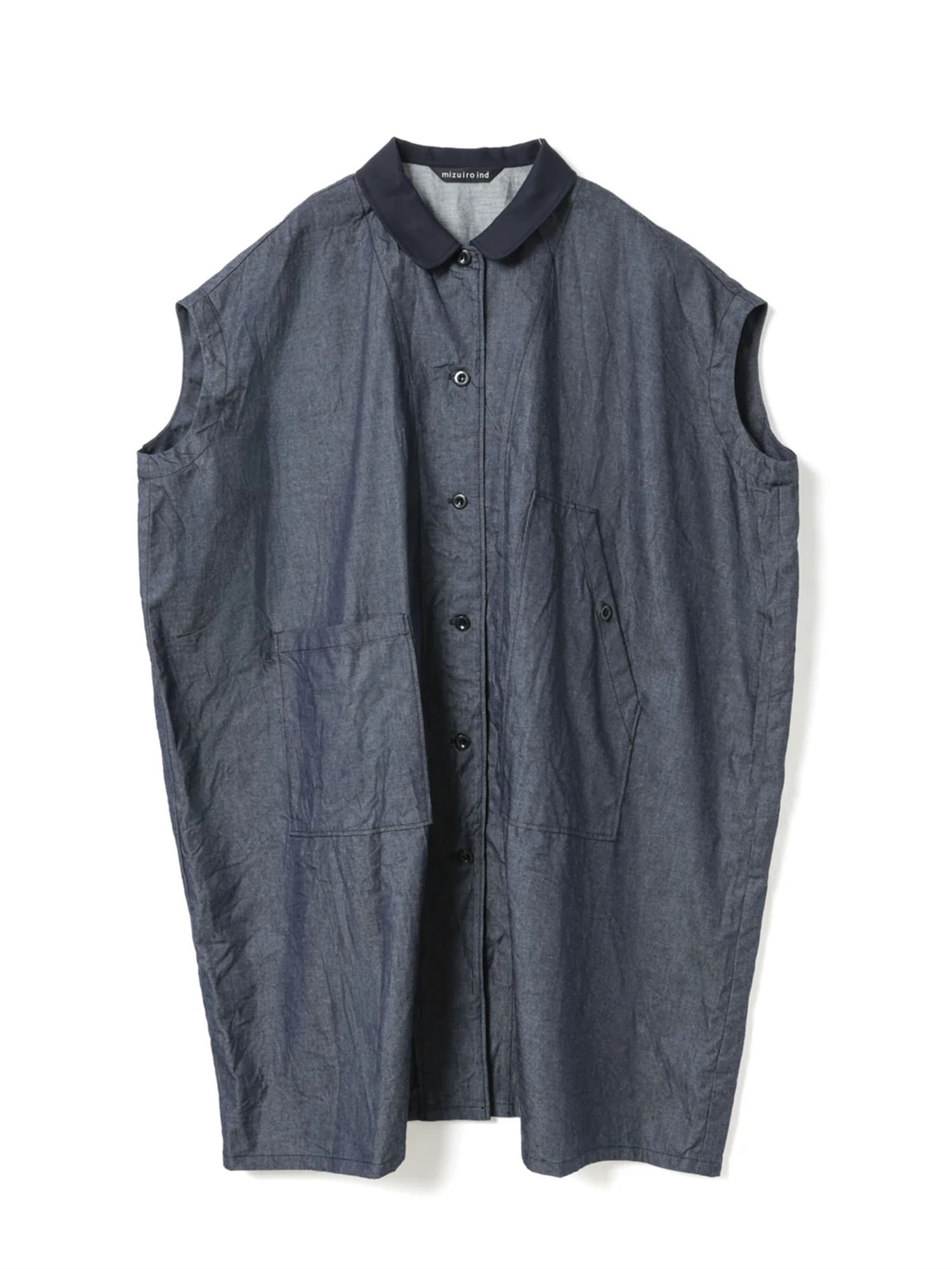 wide denim shirt OP | 2-250103(navy 77-Free)