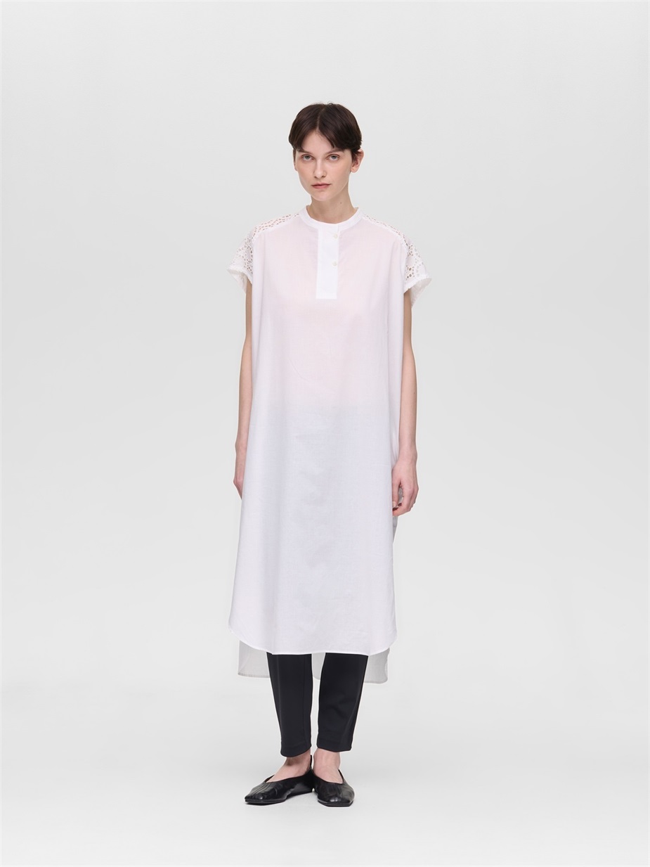 lace shoulder long OP | 2-250105