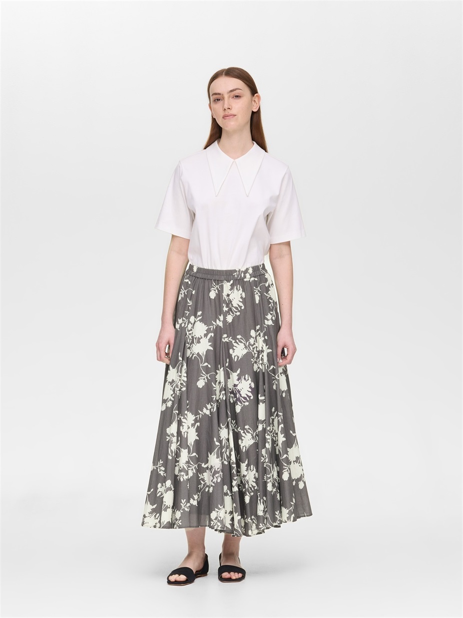flower print volume flare SK | 2-260105