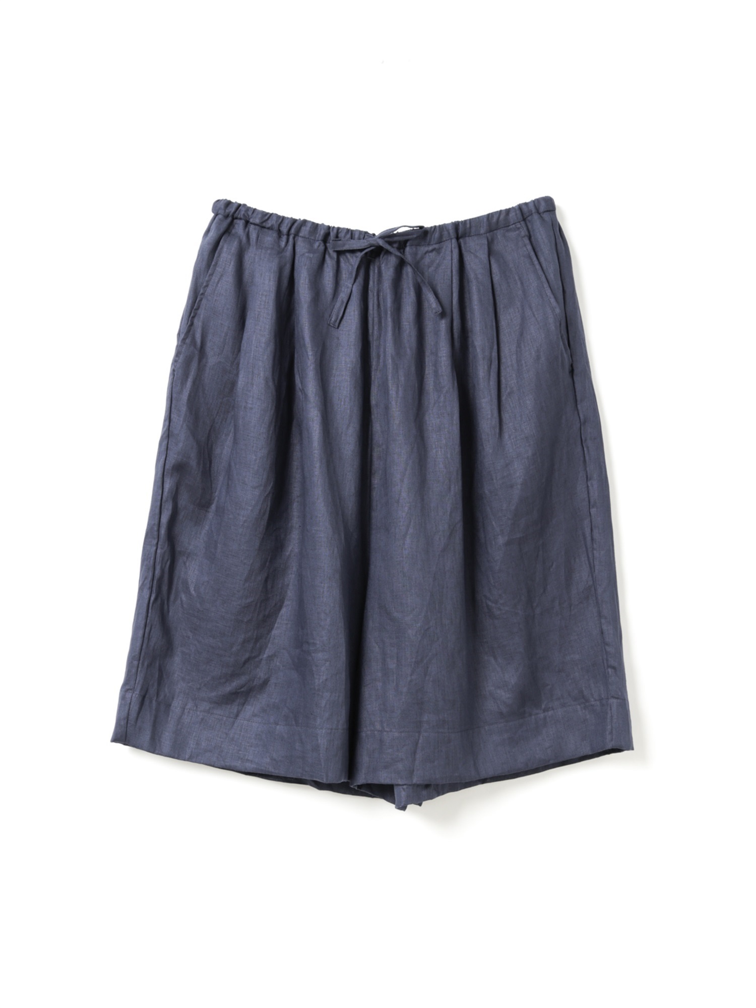 linen wide half PT | 2-260106(navy 77-Free)