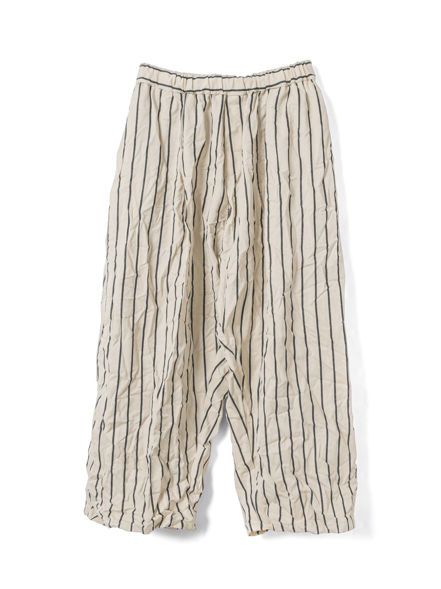 wrinkle pleats stripe wide easy PT | 2-260109(ivory 12-Free)
