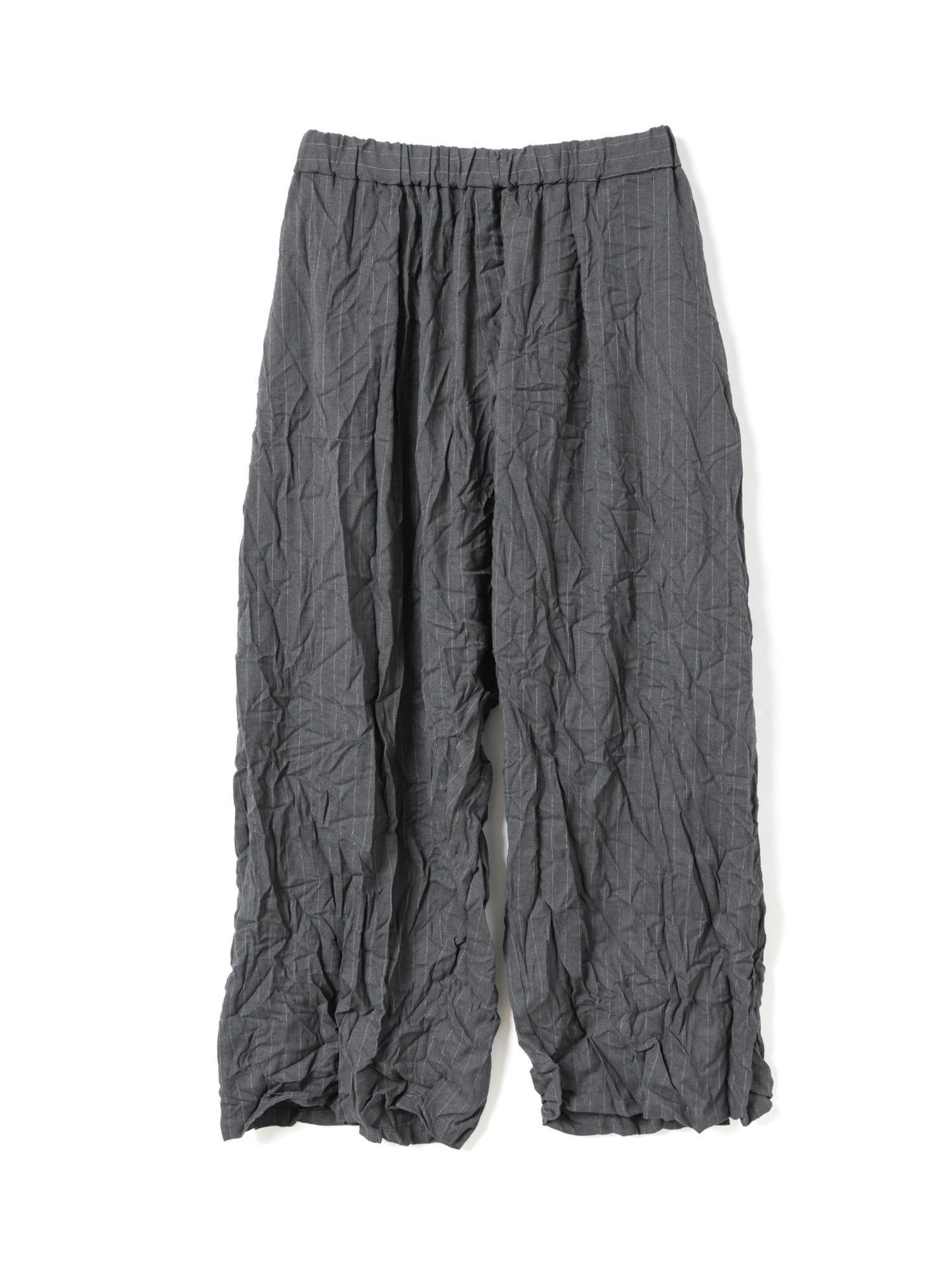 wrinkle pleats stripe wide easy PT | 2-260109(c.gray 92A-Free)