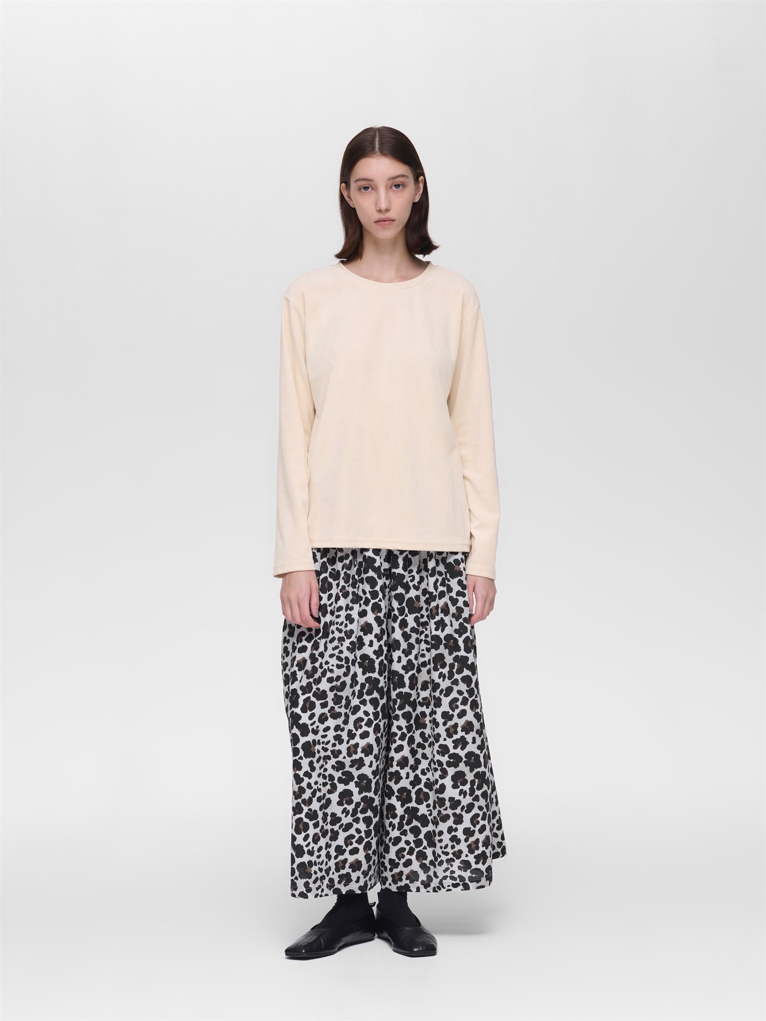 pique long slv crew neck T | 3-210065