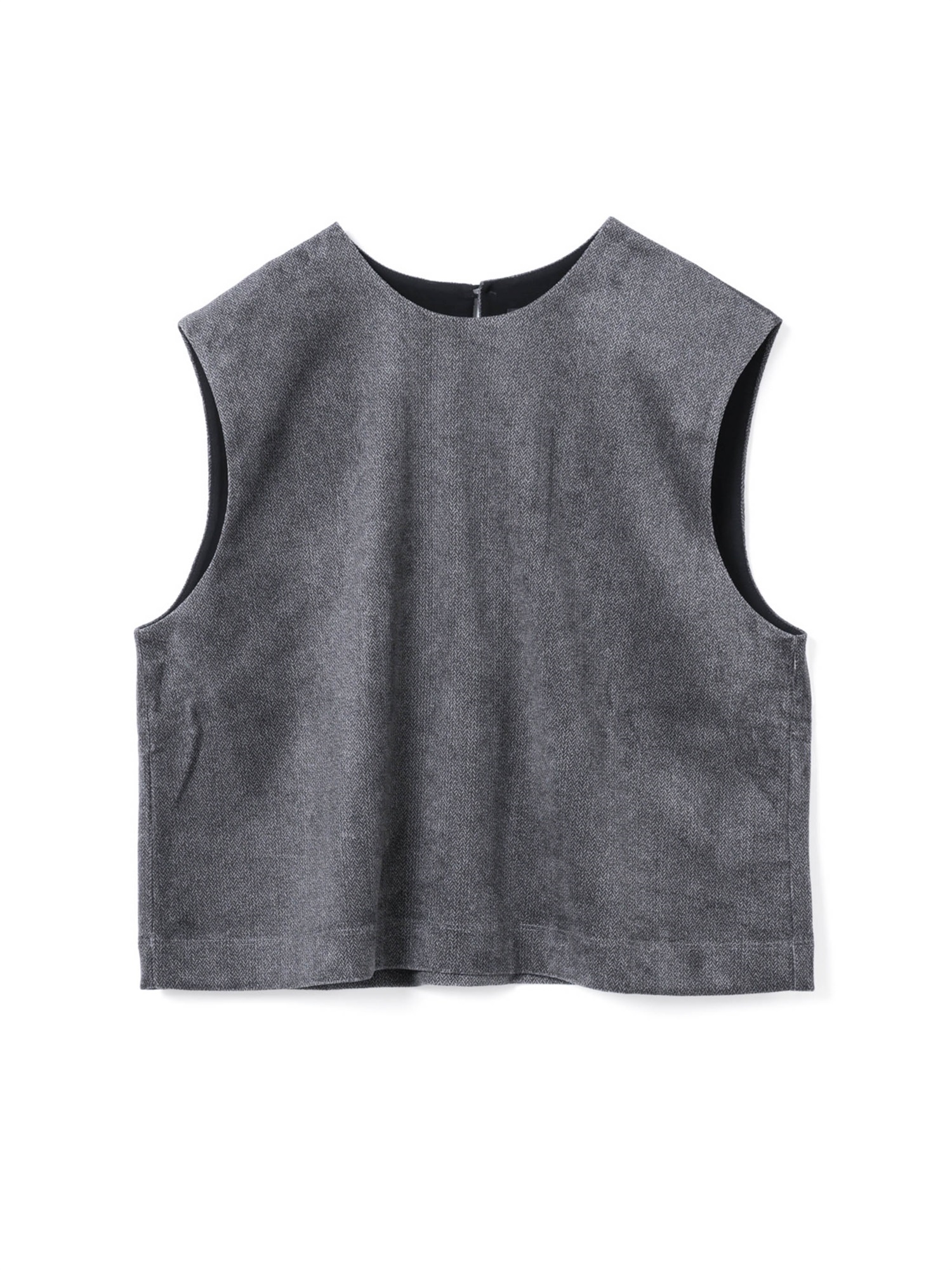 velour print vest | 3-210066(herringbone 97-Free)
