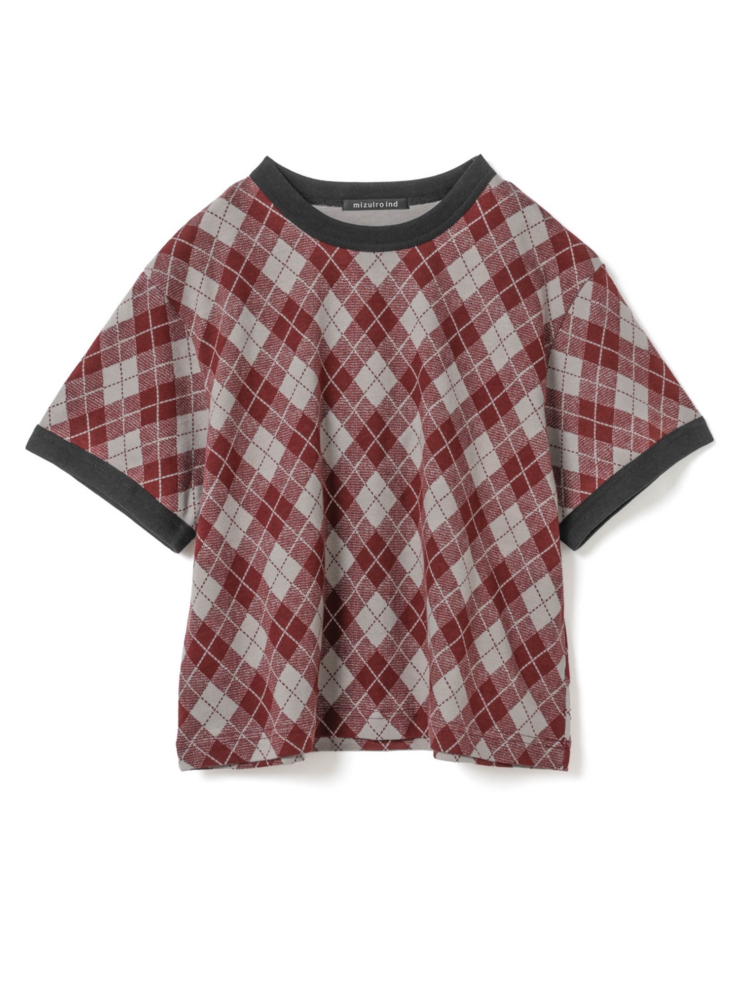 argyle print T | 3-210075(wine 43-Free)