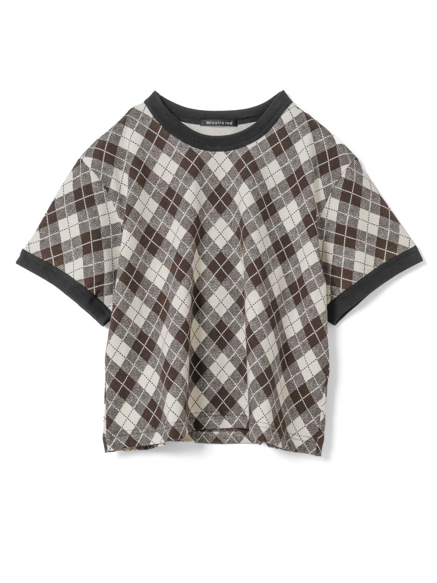 argyle print T | 3-210075(brown 44-Free)