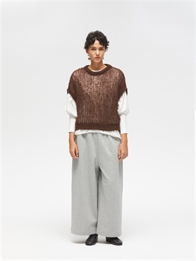 hairly cocoon wide vest | 3-220085