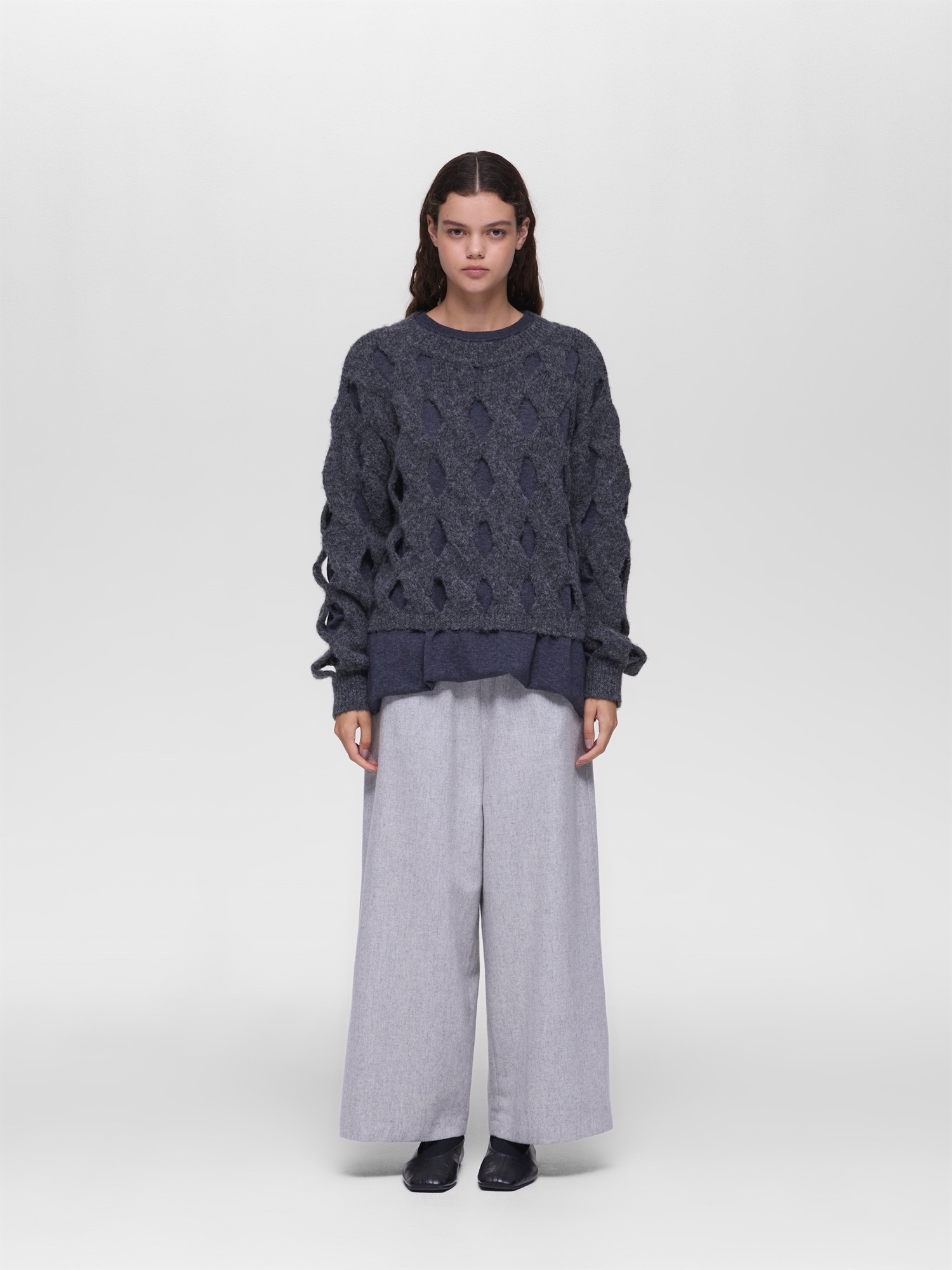 cable crew neck P/O | 3-220134