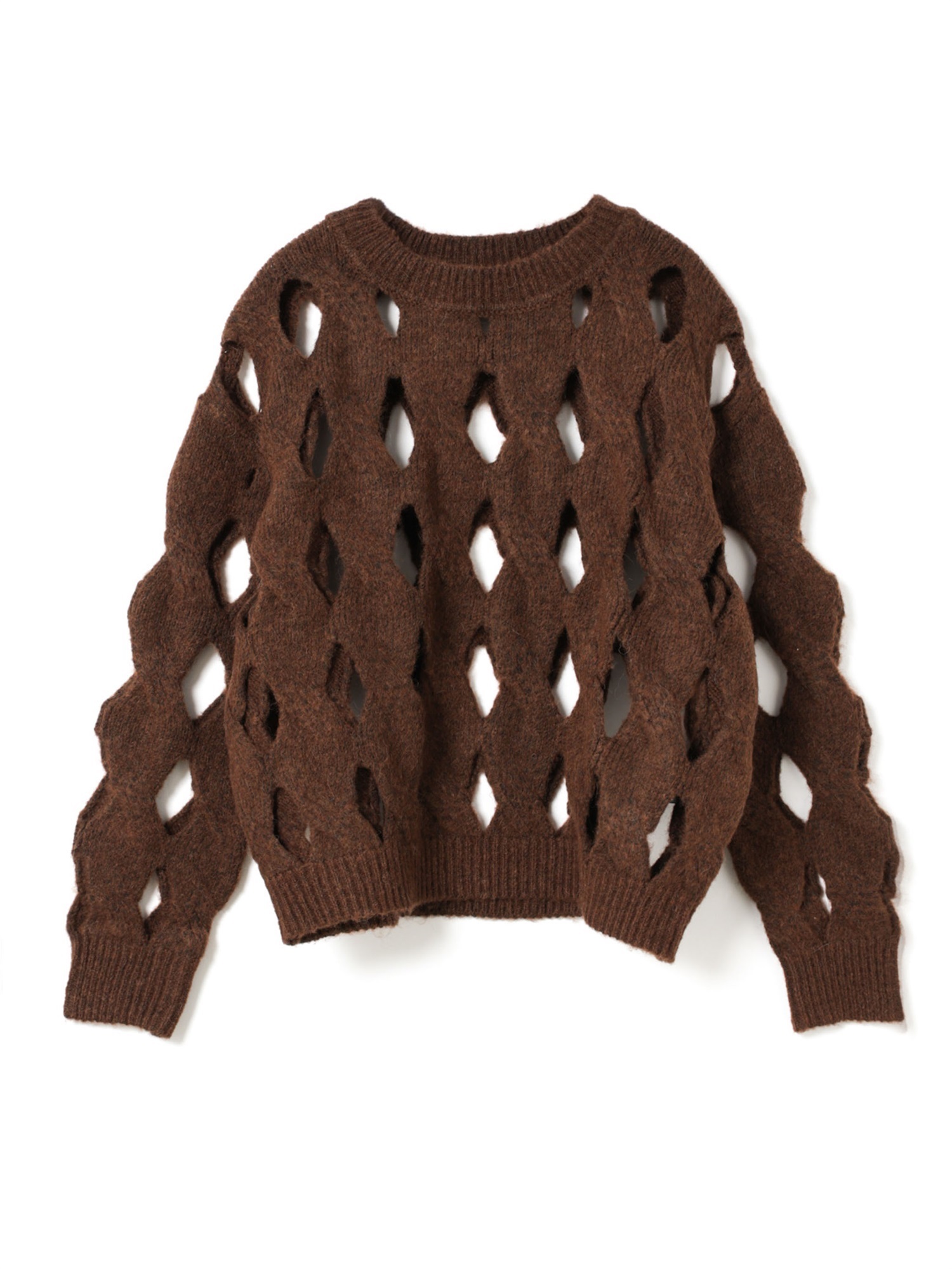 cable crew neck P/O | 3-220134(brown 44-Free)