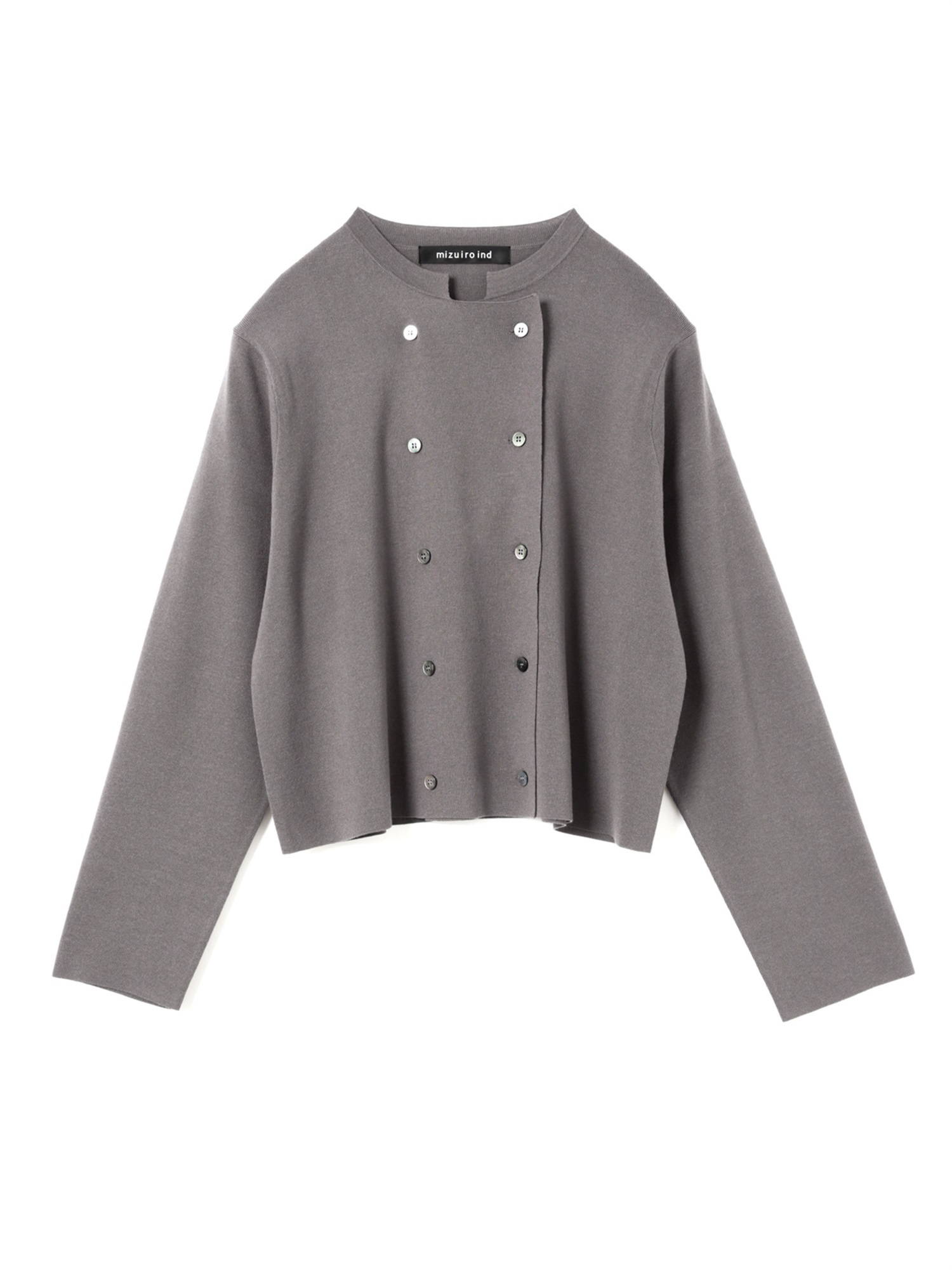 stand collar double breasted C/D | 3-220147(gray 91-Free)