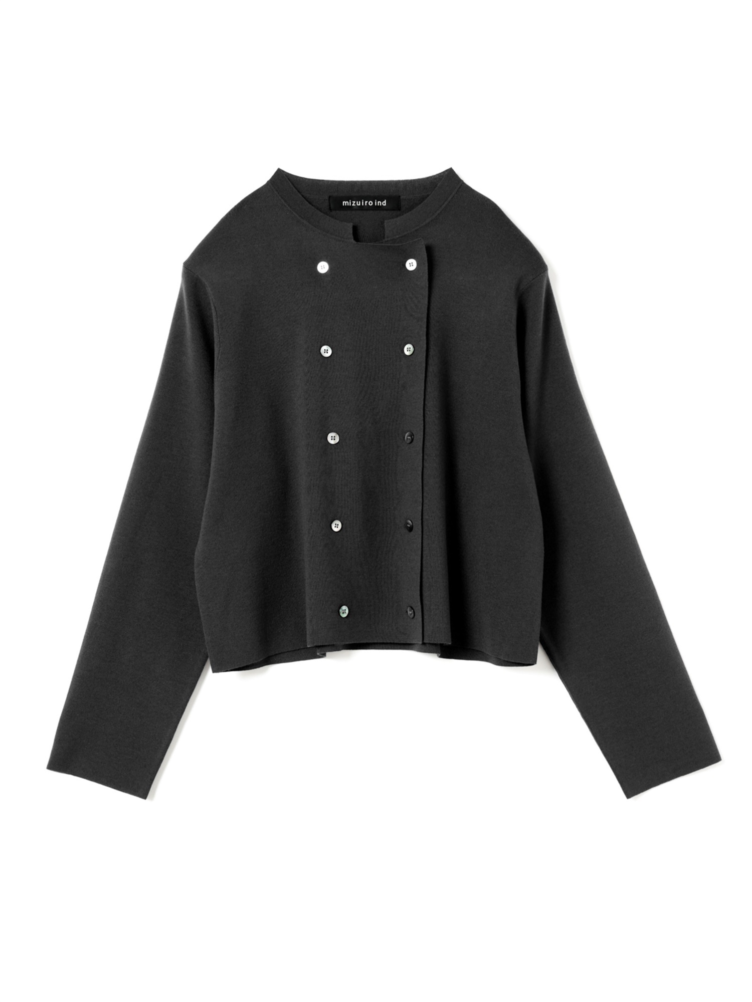 stand collar double breasted C/D | 3-220147(black 99-Free)