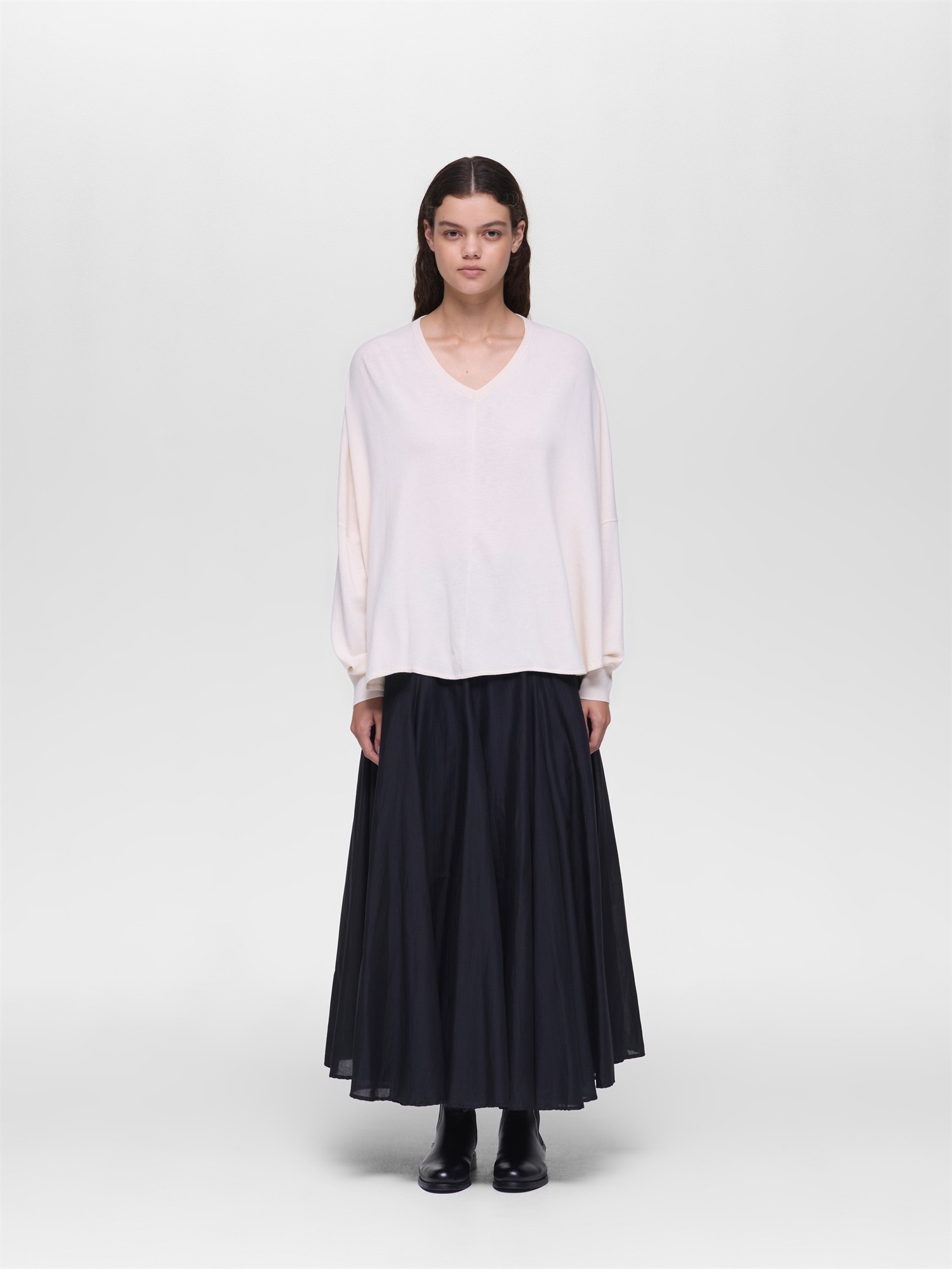 V neck cocoon P/O | 3-220148