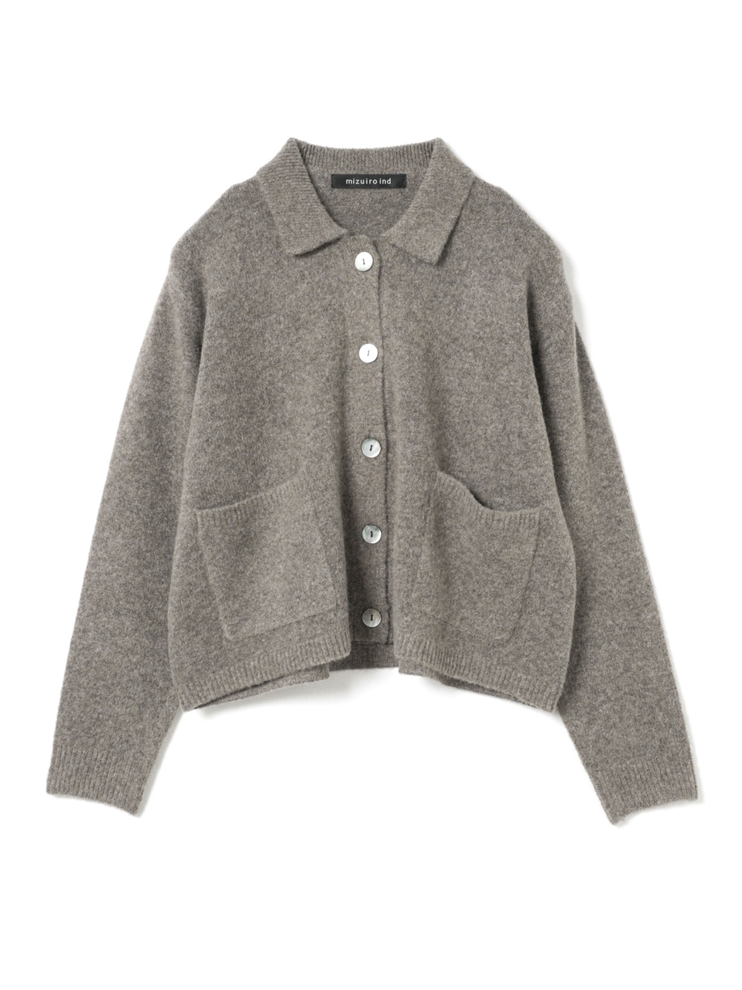 high neck shirt collar short C/D | 3-220158(brown 44-Free)