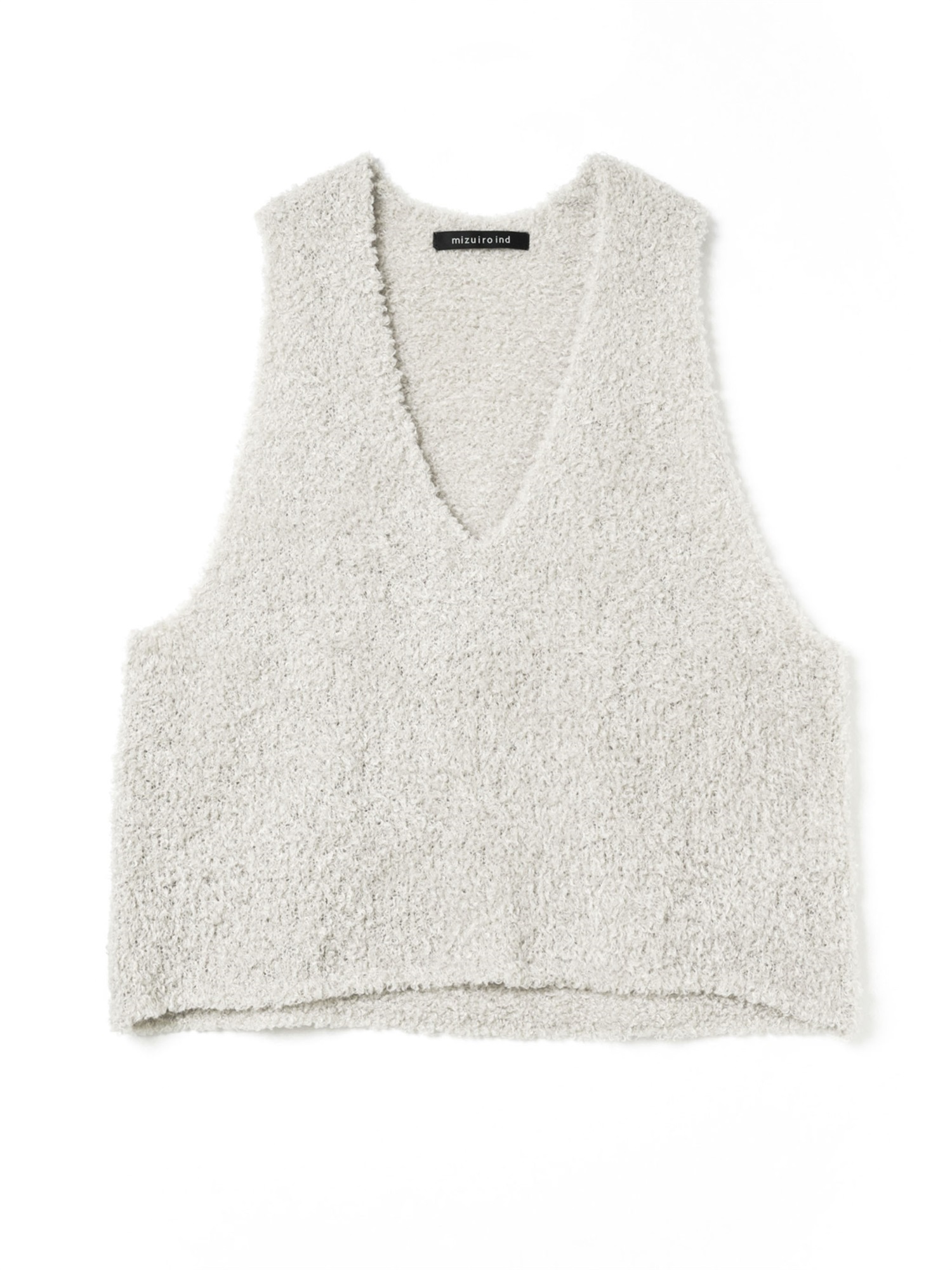 hairy yarn V neck P/O | 3-220159(s.beige 19-Free)