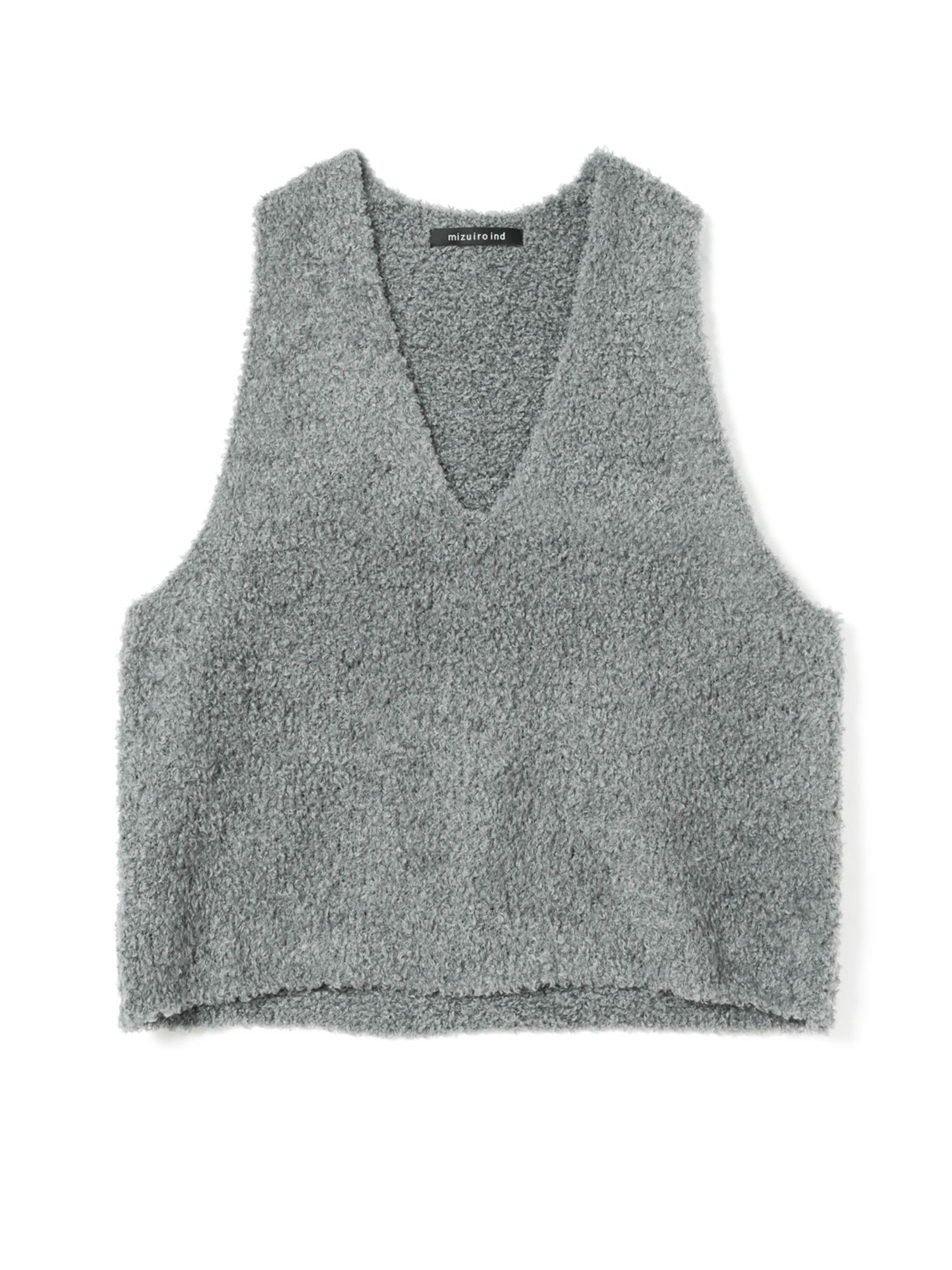 hairy yarn V neck P/O | 3-220159(gray 91-Free)