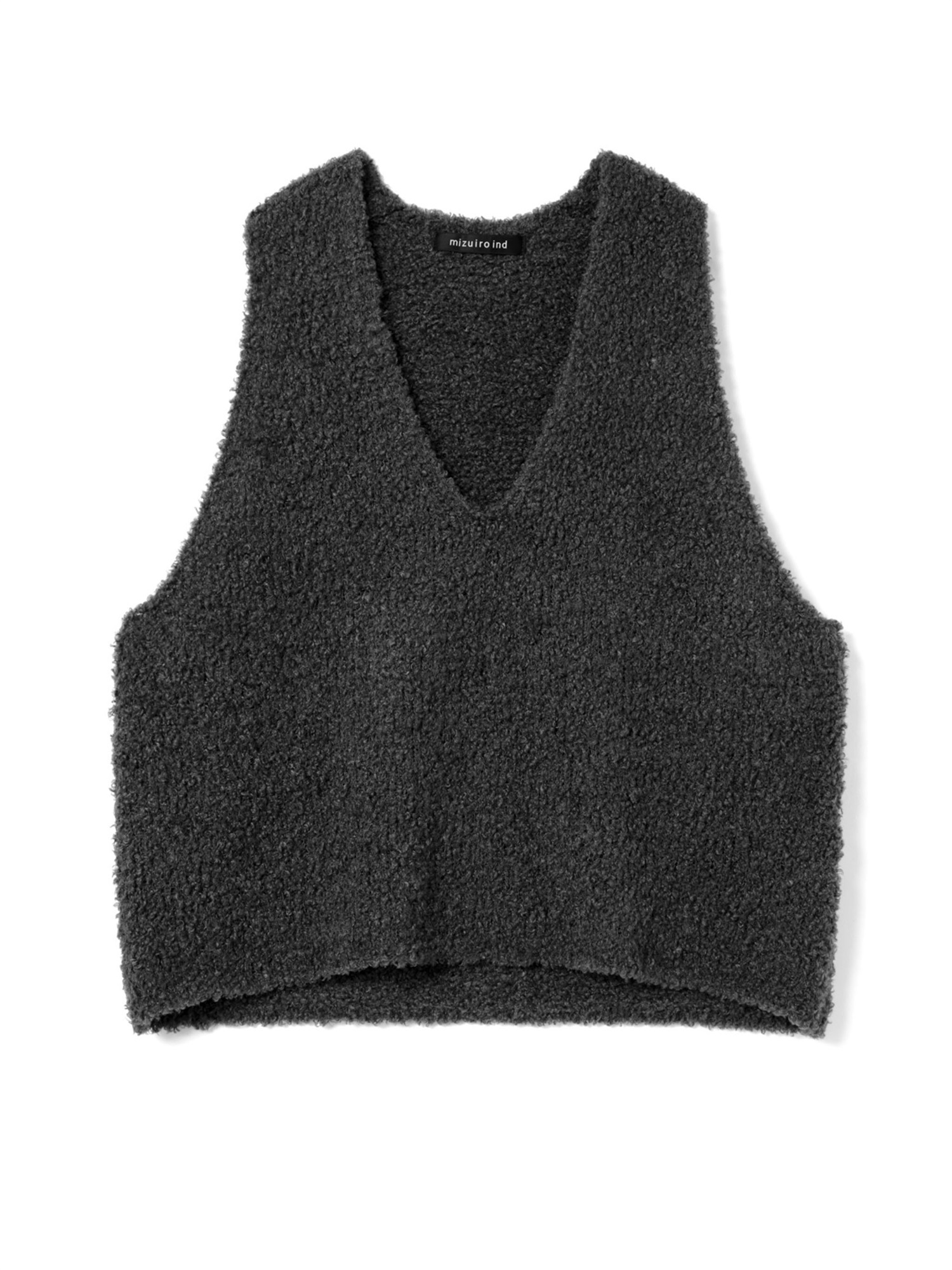 hairy yarn V neck P/O | 3-220159(black 99-Free)