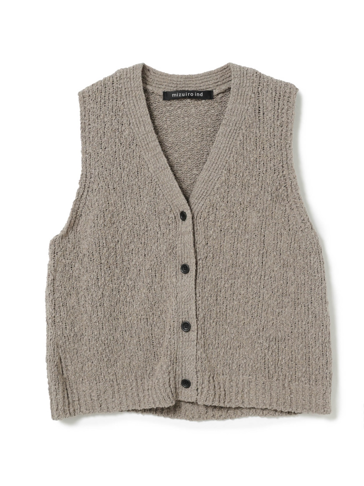 slub like V neck vest | 3-220161(gray 91-Free)