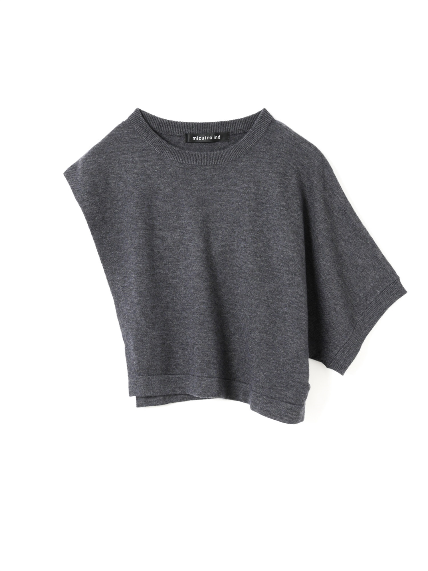 asymmetry crew neck P/O | 3-220163(gray 91-Free)