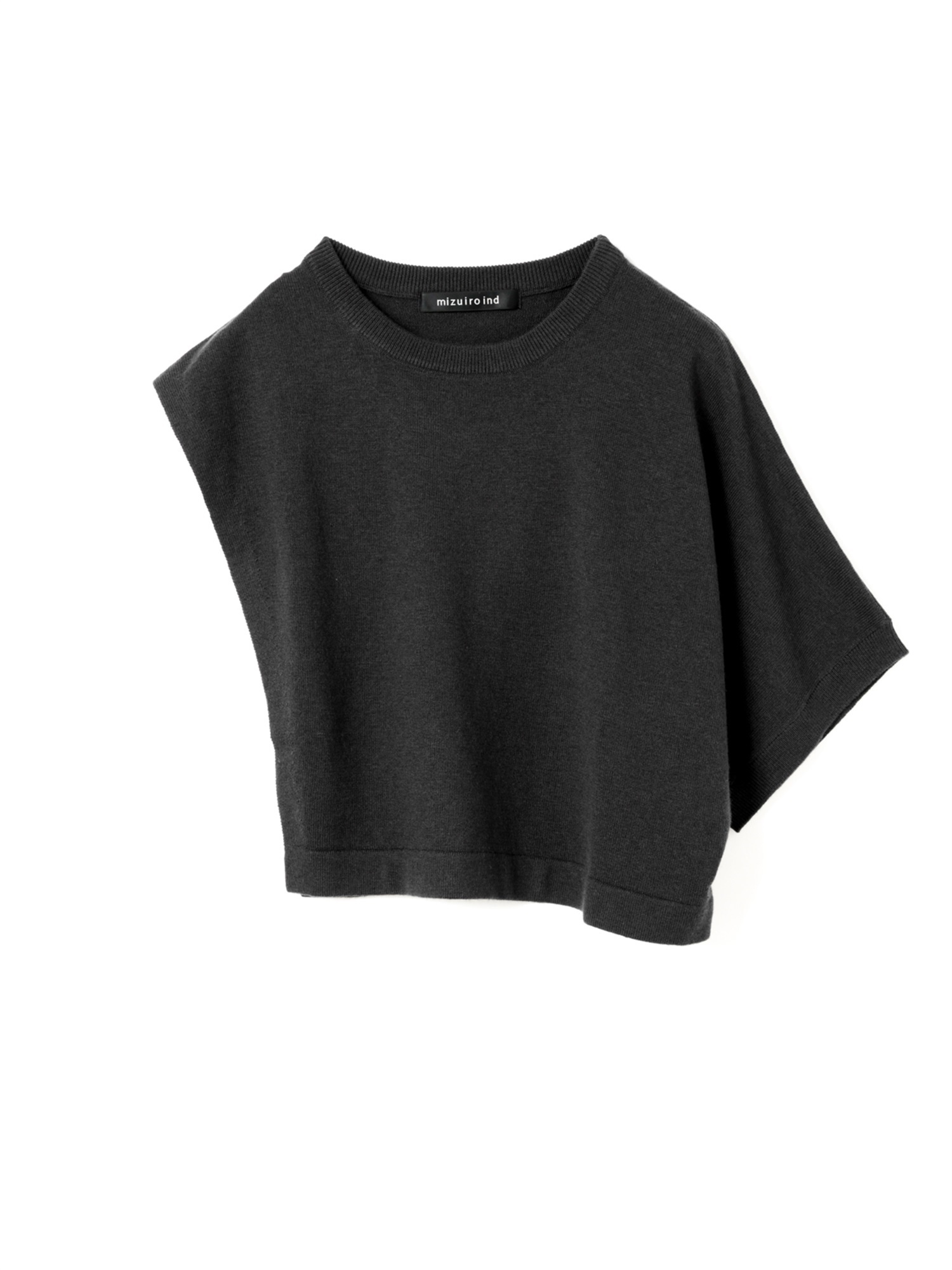 asymmetry crew neck P/O | 3-220163(black 99-Free)