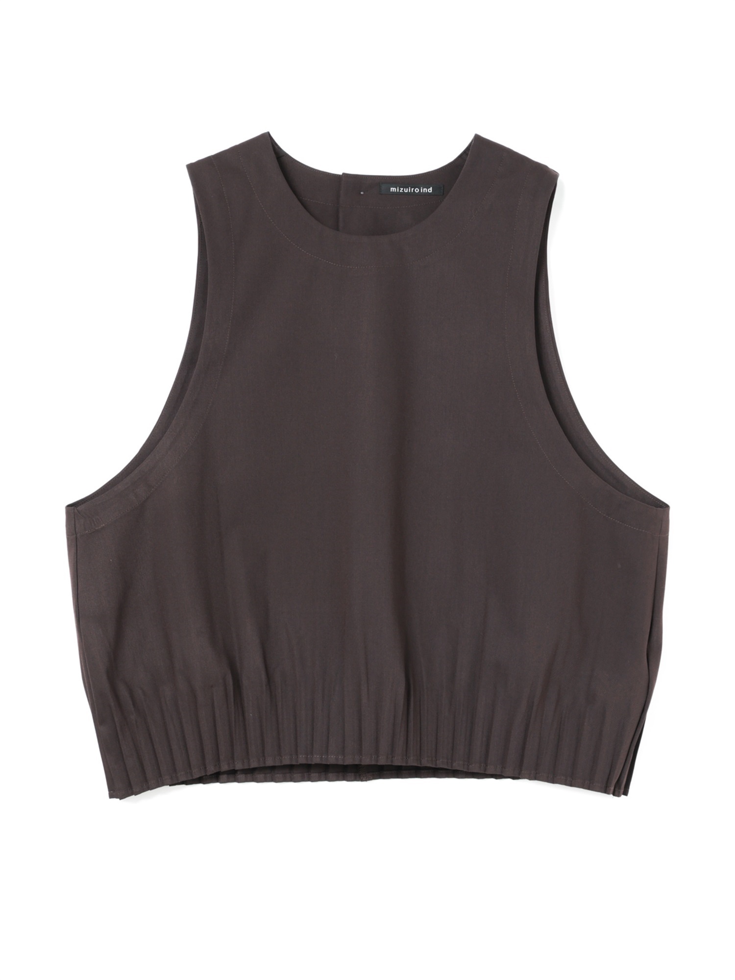 pleats hem short vest | 3-230123(brown 44-Free)
