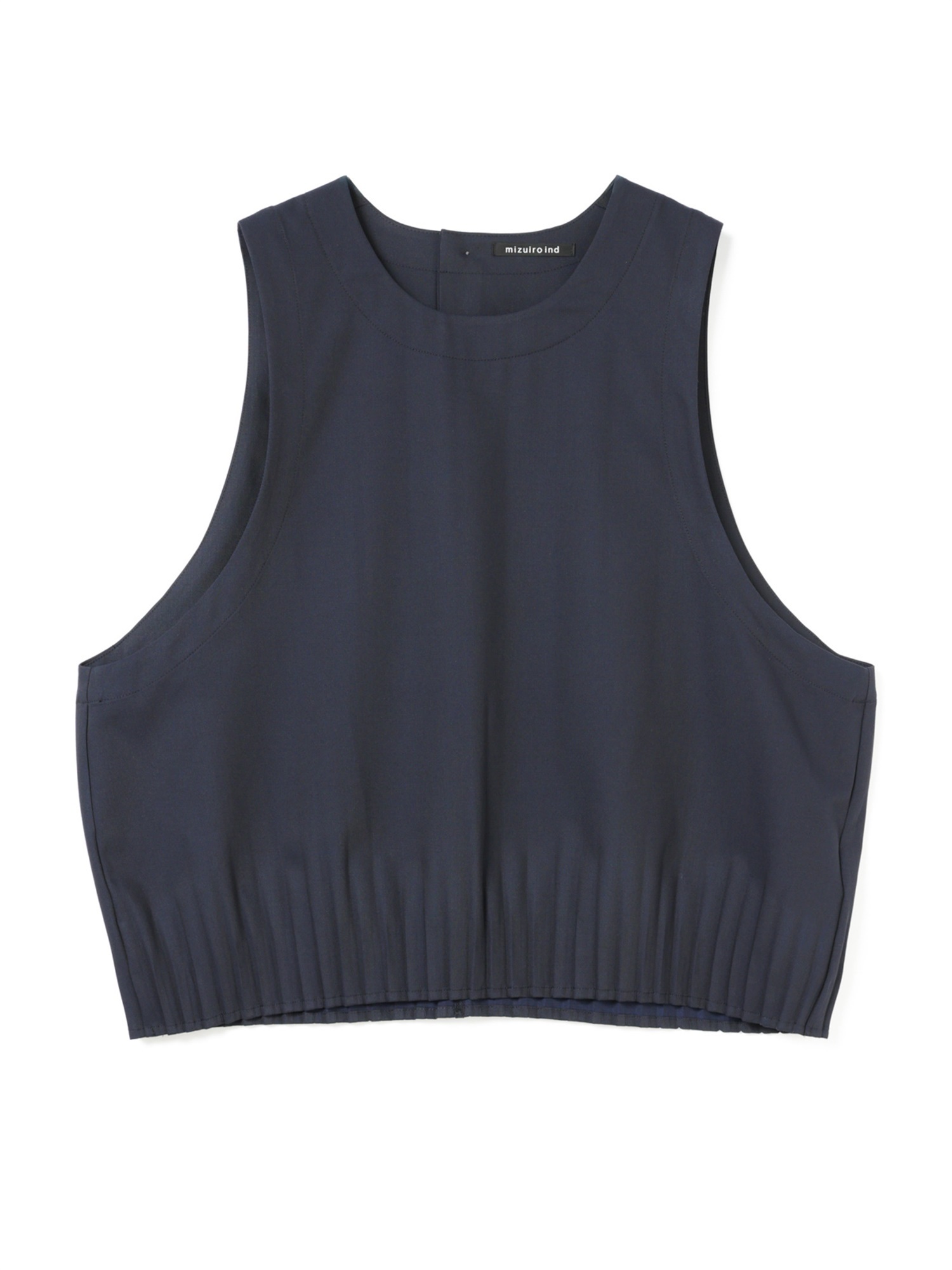 pleats hem short vest | 3-230123(navy 77-Free)