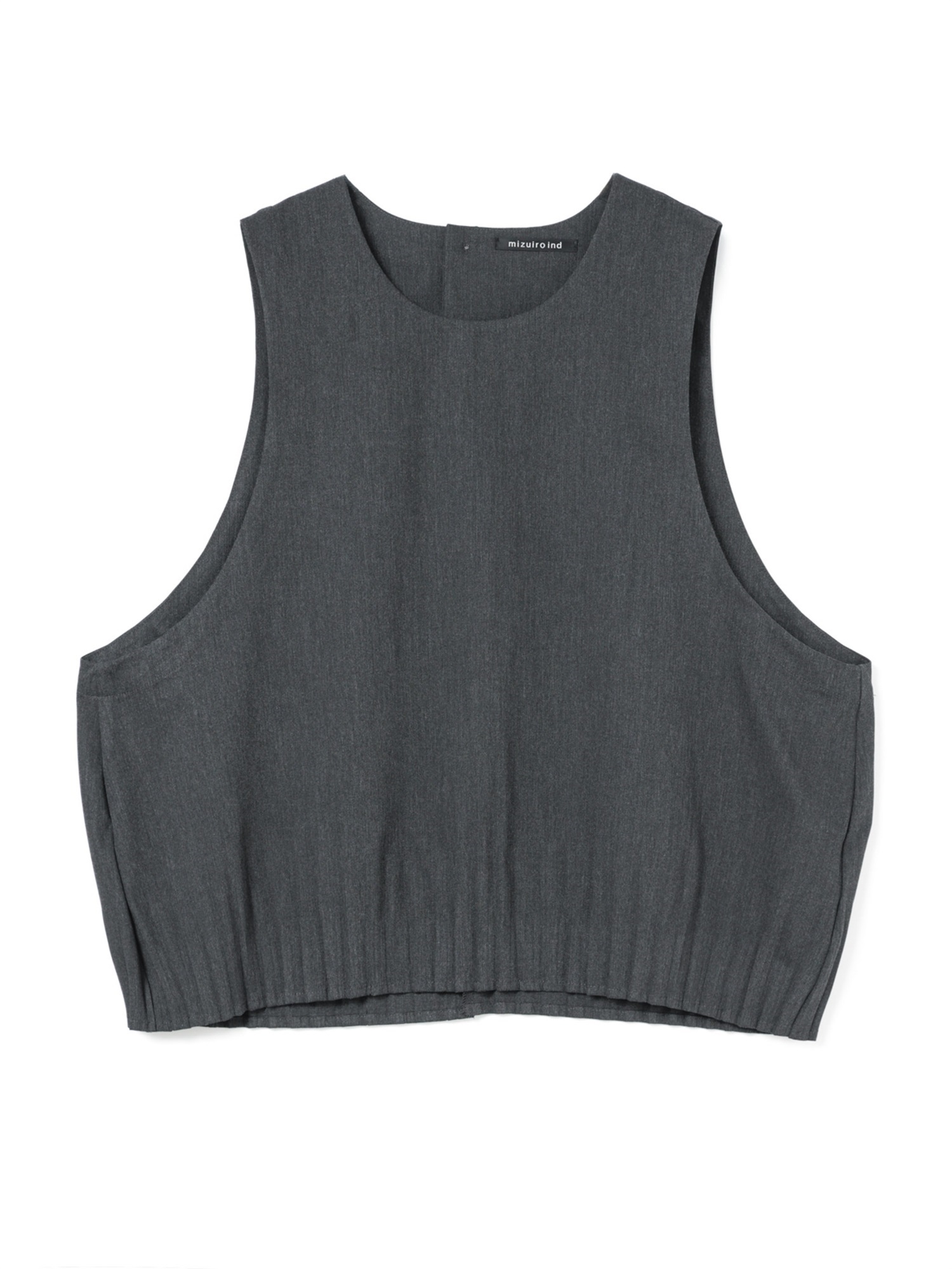 pleats hem short vest | 3-230123(c.gray 92-Free)