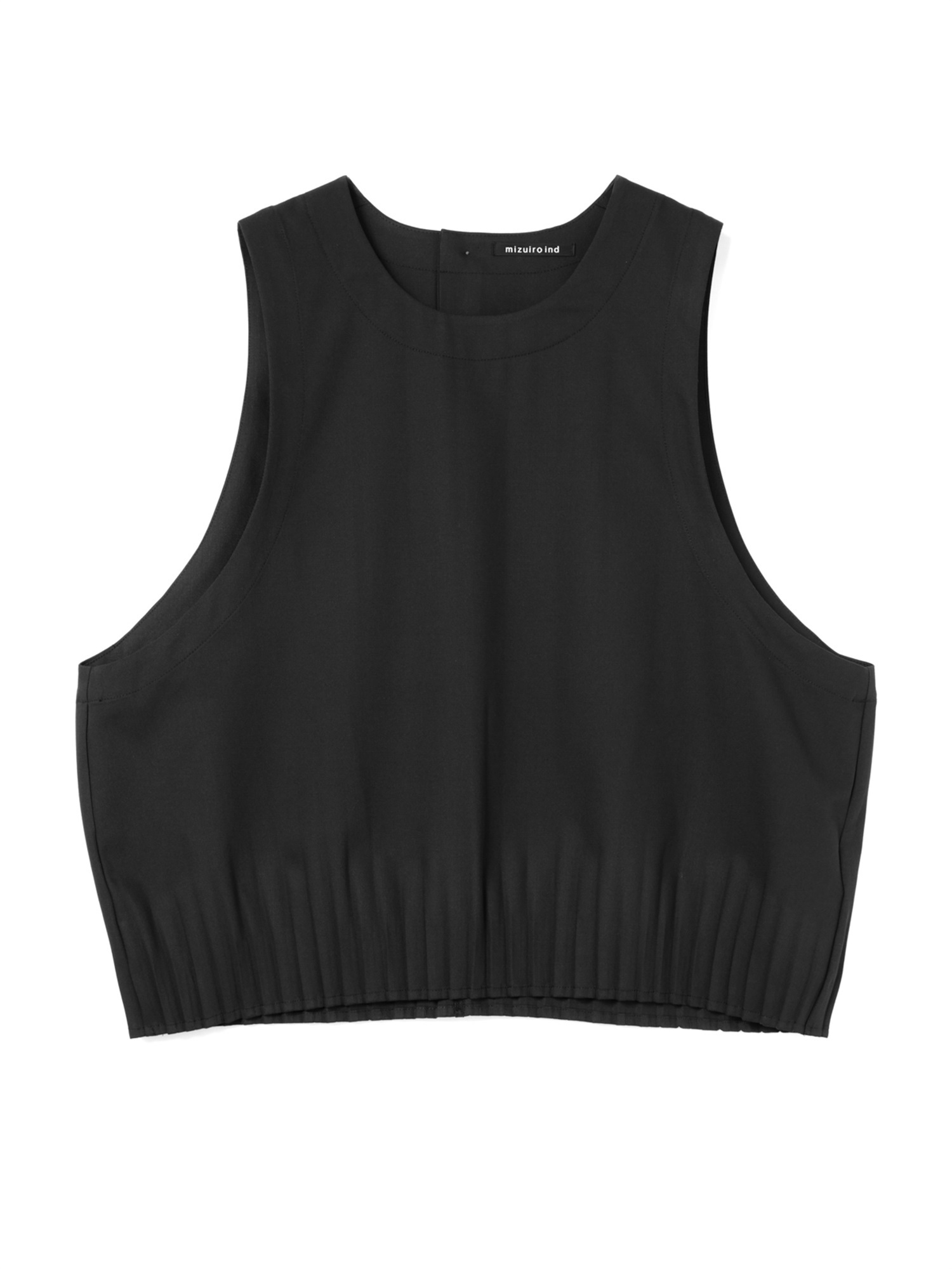 pleats hem short vest | 3-230123(black 99-Free)