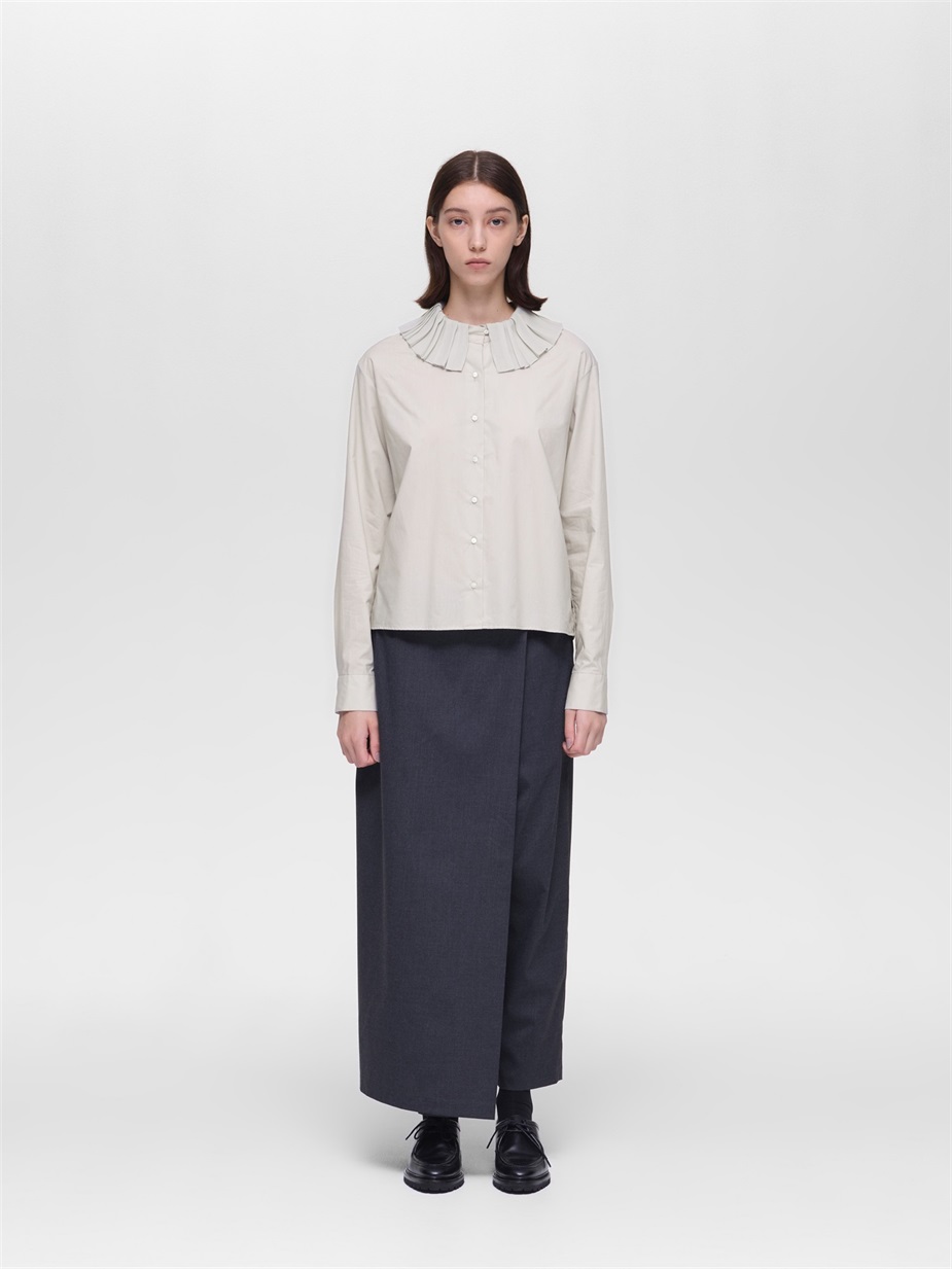 pleats collar shirt | 3-230124