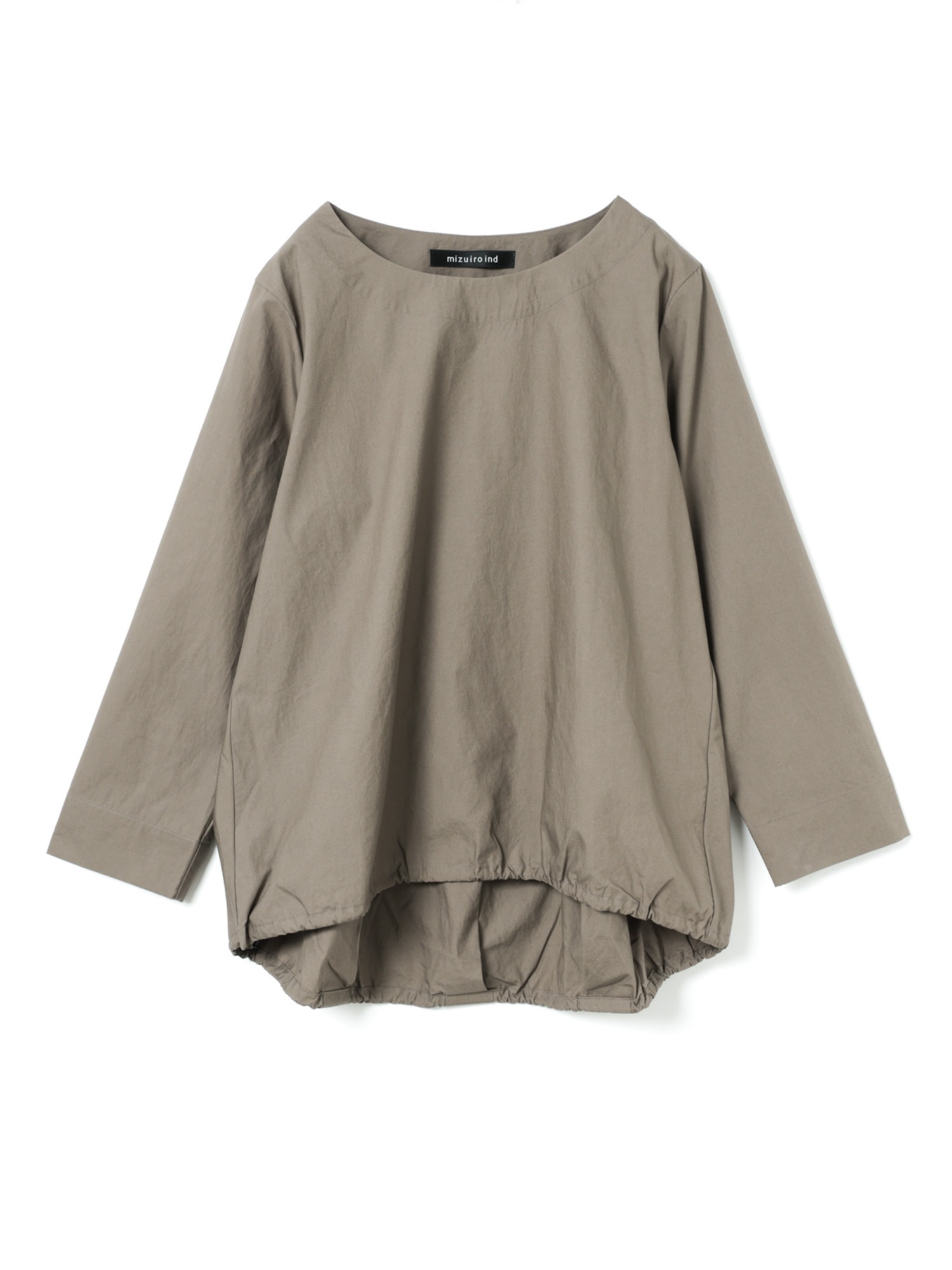 drawstrings crew neck P/O | 3-230127(greige 21-Free)