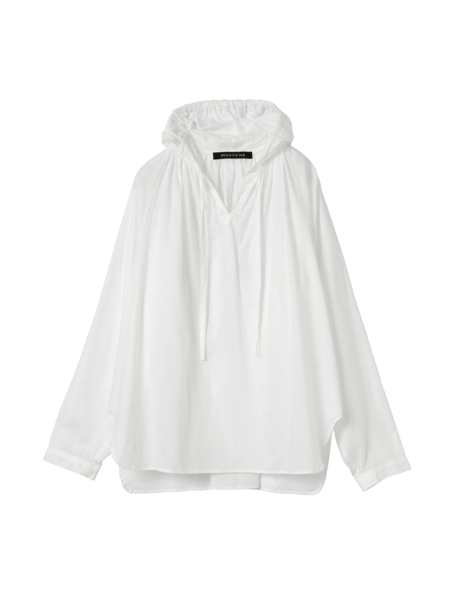 hooded gather neck shirt | 3-230133(off white 11-Free)